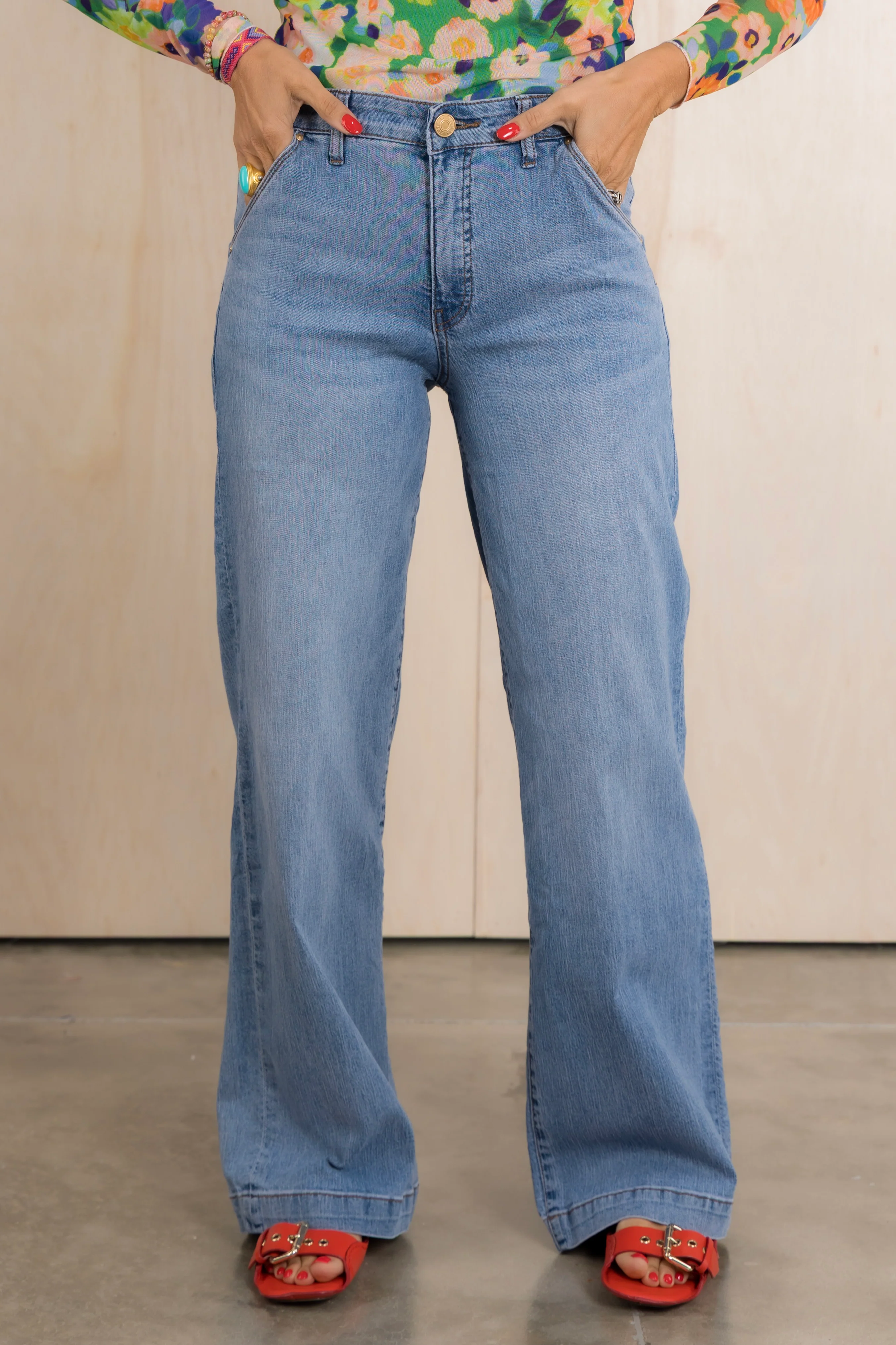 Jodi High Rise Fab Ab Wide Leg Jean *Final Sale*