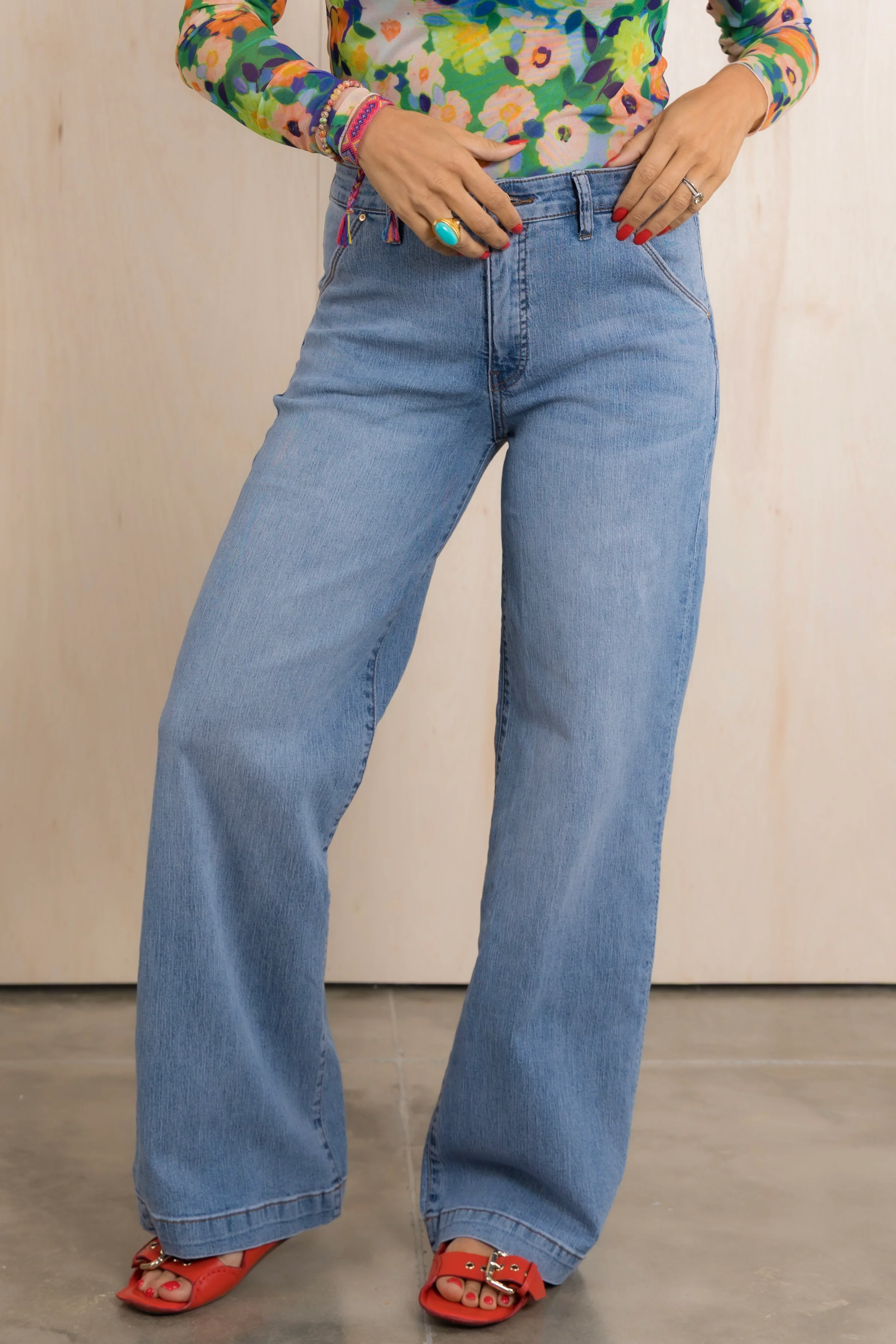 Jodi High Rise Fab Ab Wide Leg Jean *Final Sale* - Image 3