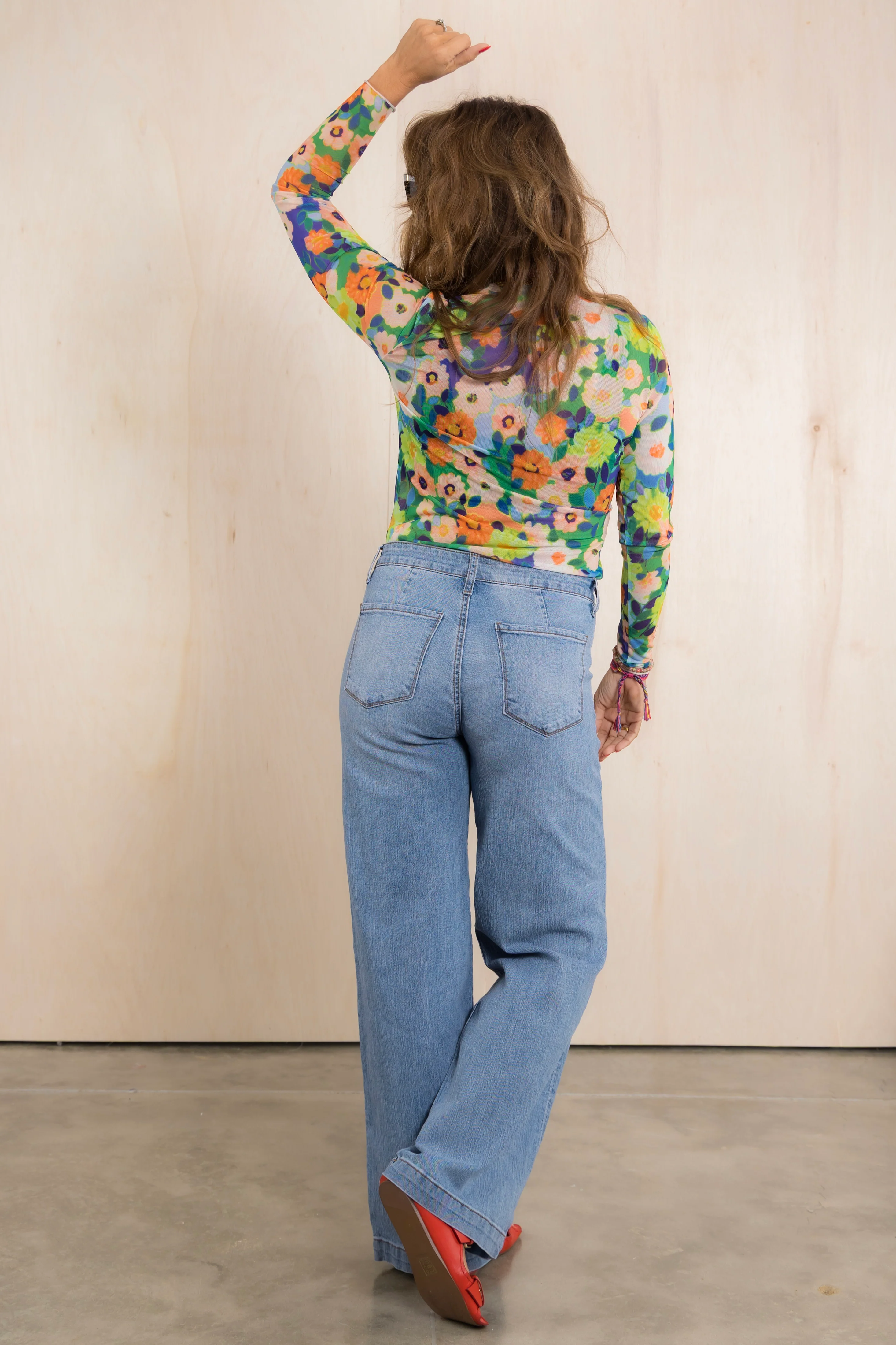 Jodi High Rise Fab Ab Wide Leg Jean *Final Sale* - Image 4