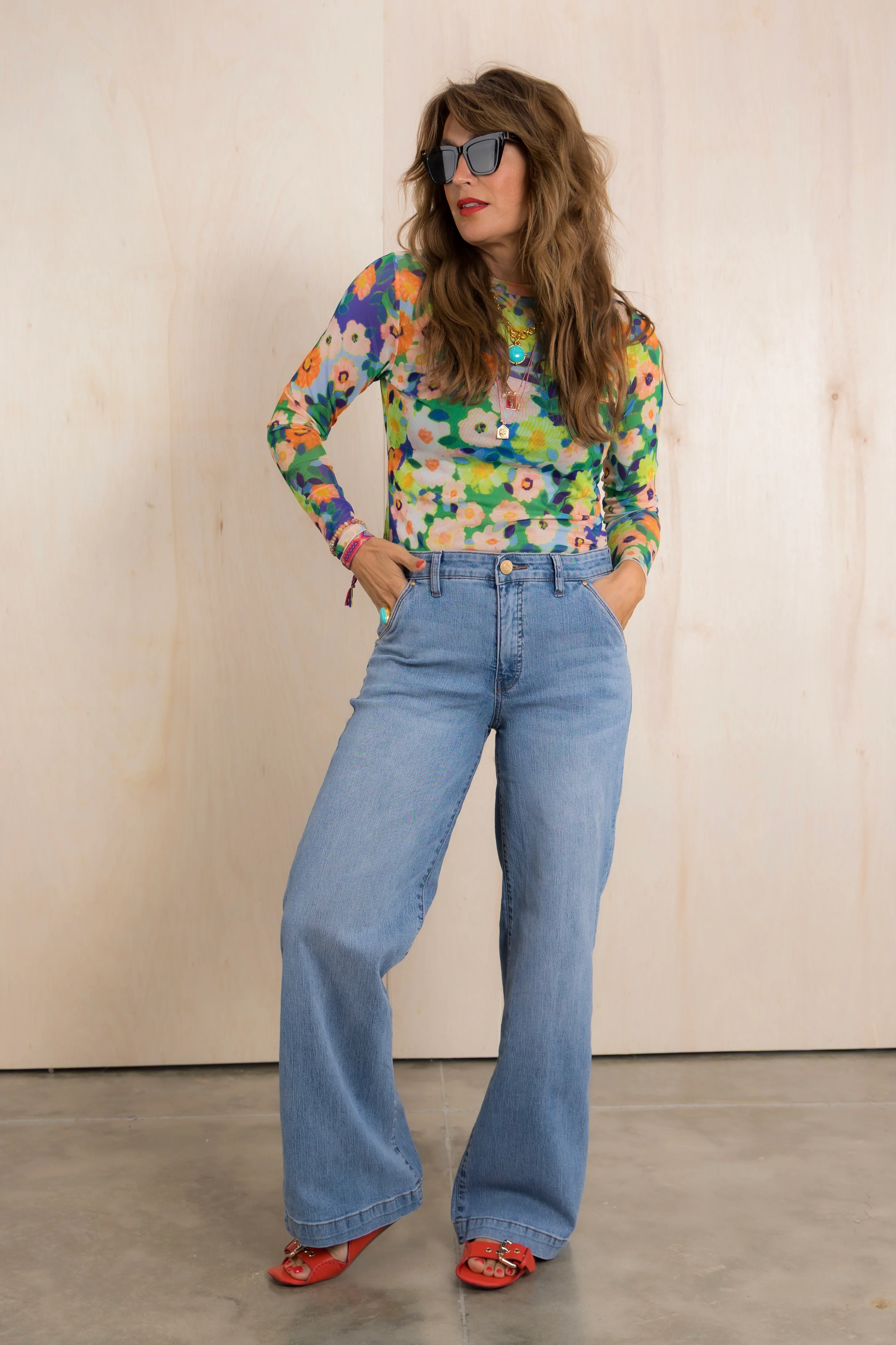 Jodi High Rise Fab Ab Wide Leg Jean *Final Sale* - Image 5