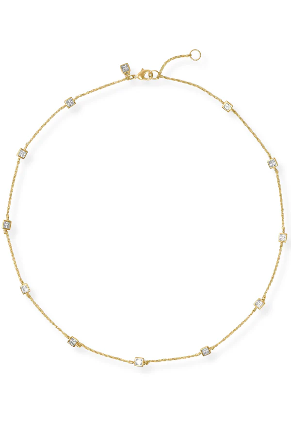 Julie Vos Jolie Delicate Cubic Zirconia Station Necklace