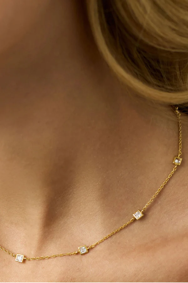 Julie Vos Jolie Delicate Cubic Zirconia Station Necklace - Image 2