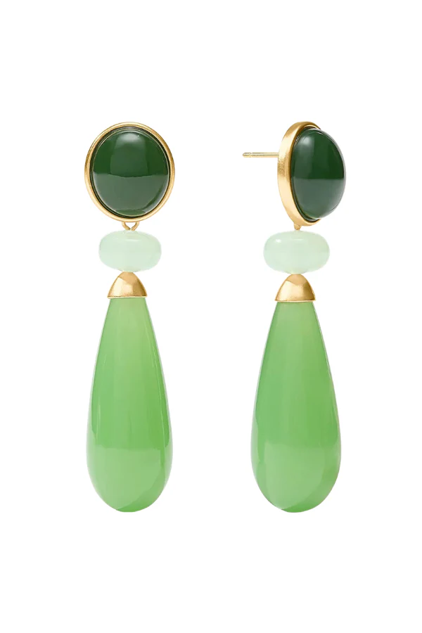 Julie Vos Amalfi Green Apple Multi Statement Earrings