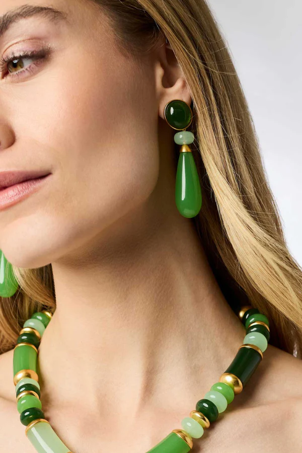 Julie Vos Amalfi Green Apple Multi Statement Earrings - Image 2