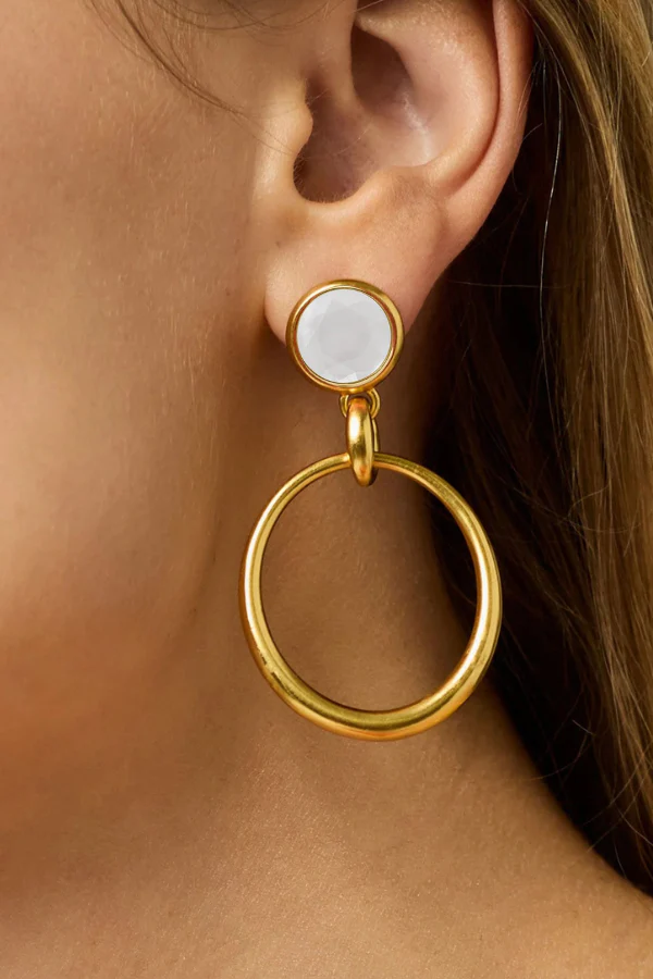 Julie Vos Laguna Iridescent Clear Crystal Statement Earrings - Image 2