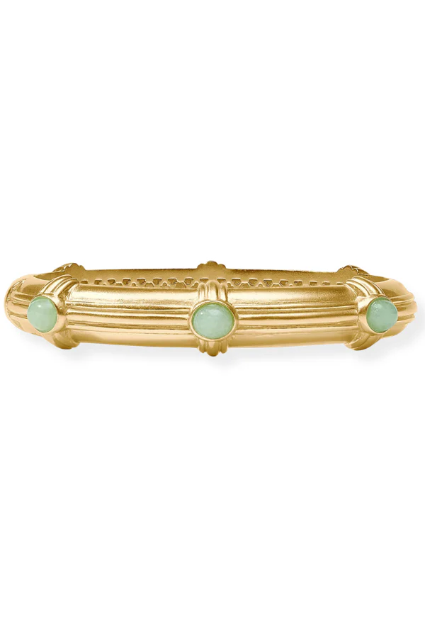 Julie Vos Portofino Aqua Jade Stone Hinge Bangle Bracelet