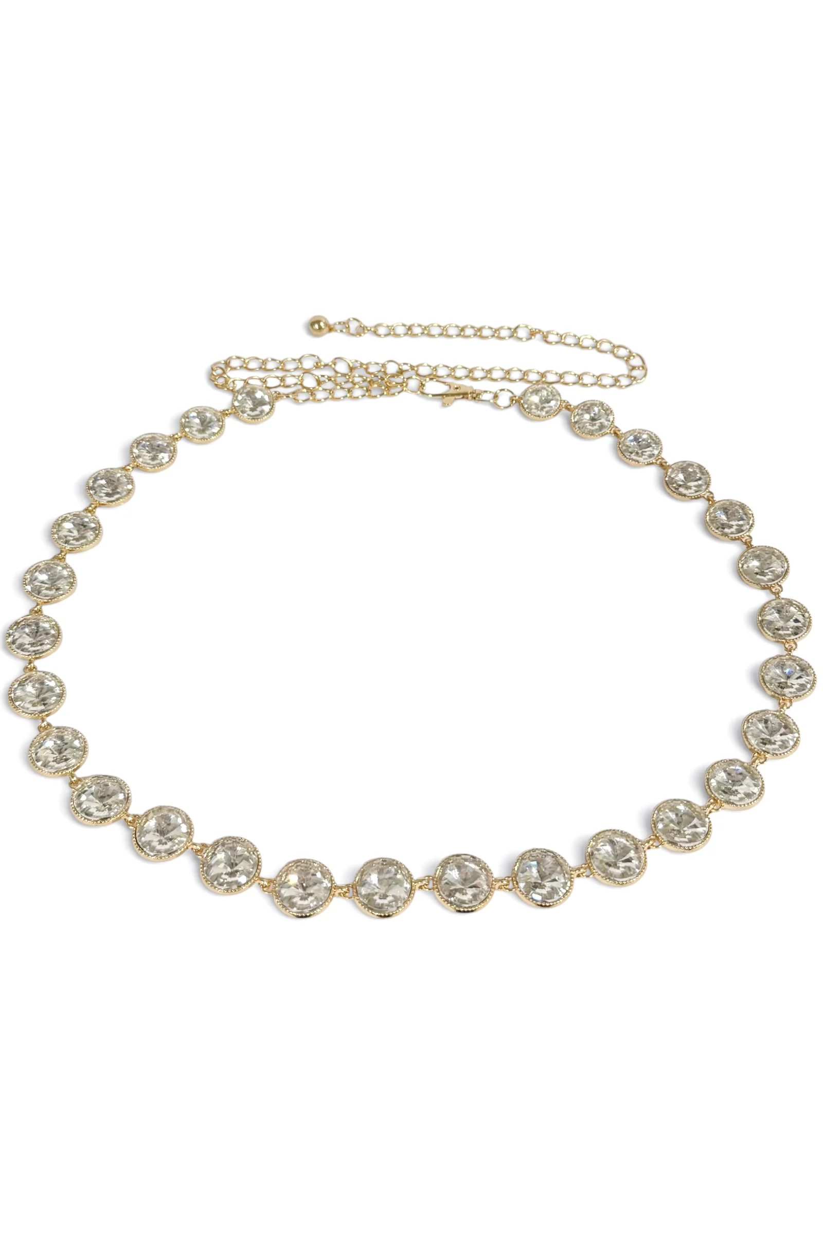 Keeping It Calm Gold and Clear Chain Belt