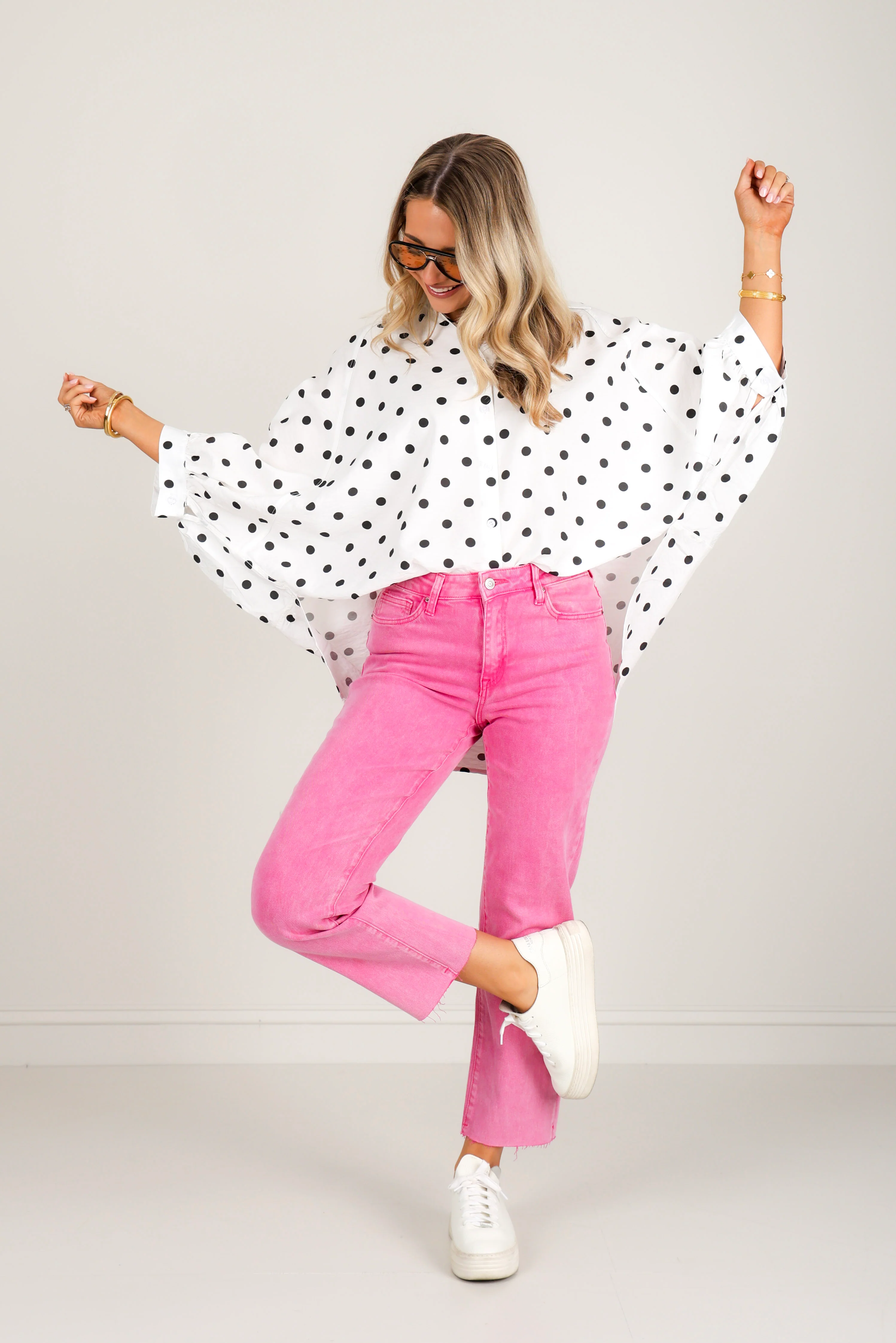 Kelley Hot Pink Cropped Straight Jean - Image 5