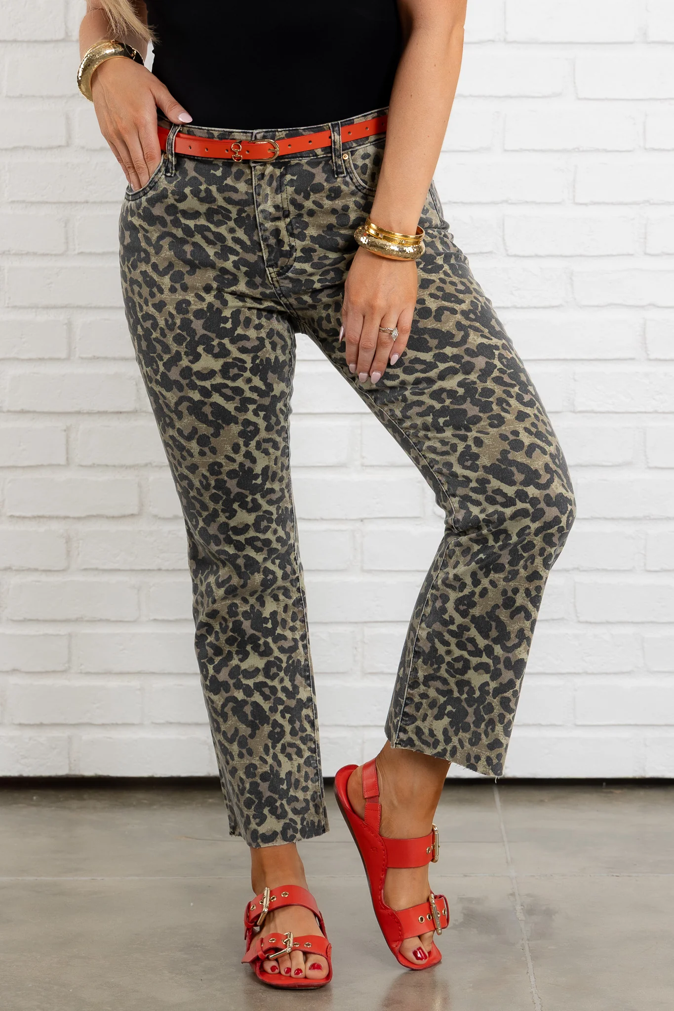 Gracie High Waisted Leopard Print Jeans *Final Sale* - Image 4