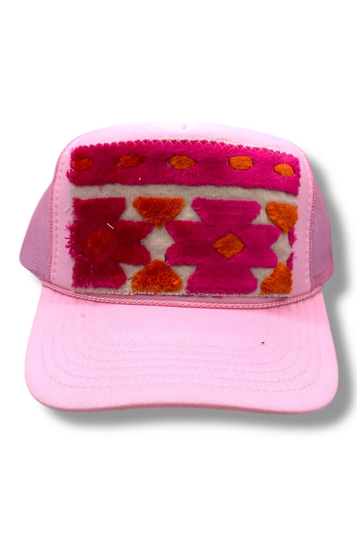 Kilim Trucker Hat - Baby Pink 103