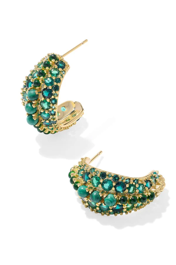 Krista Hoop Earring - Gold Green Mix | Kendra Scott