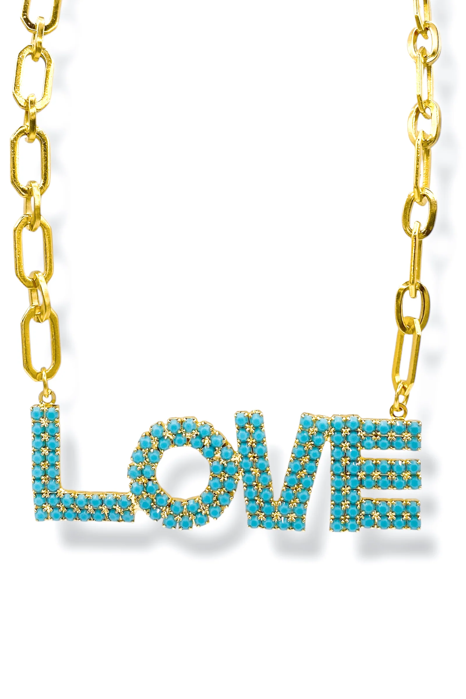 TOVA La La Love Antique Gold Turquoise Necklace