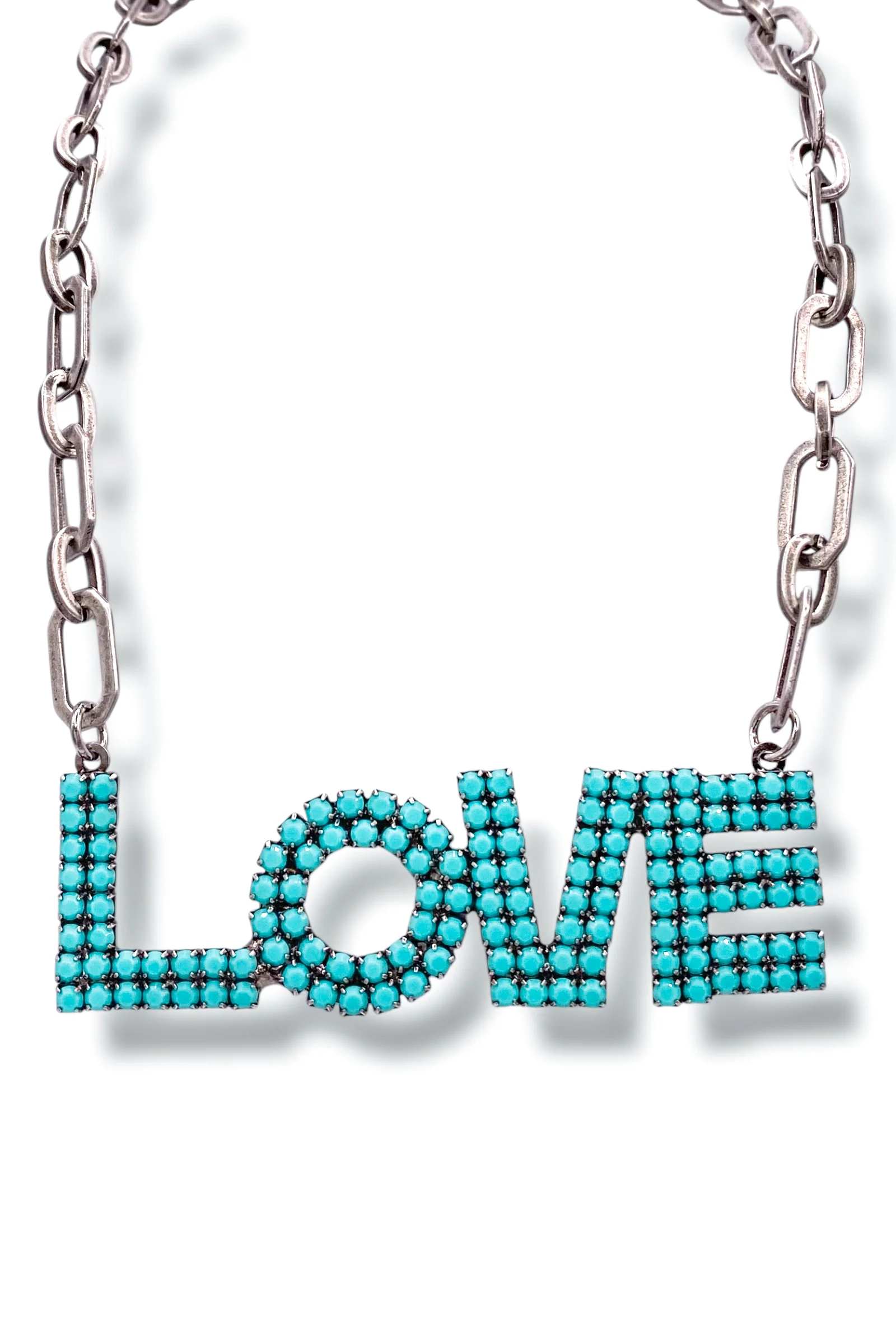 TOVA La La Love Antique Silver Turquoise Necklace