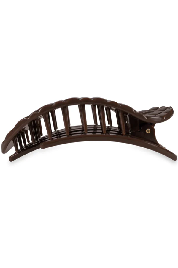 Teleties Large Flat Round Truly Taupe Quilted Hair Clip - Image 2