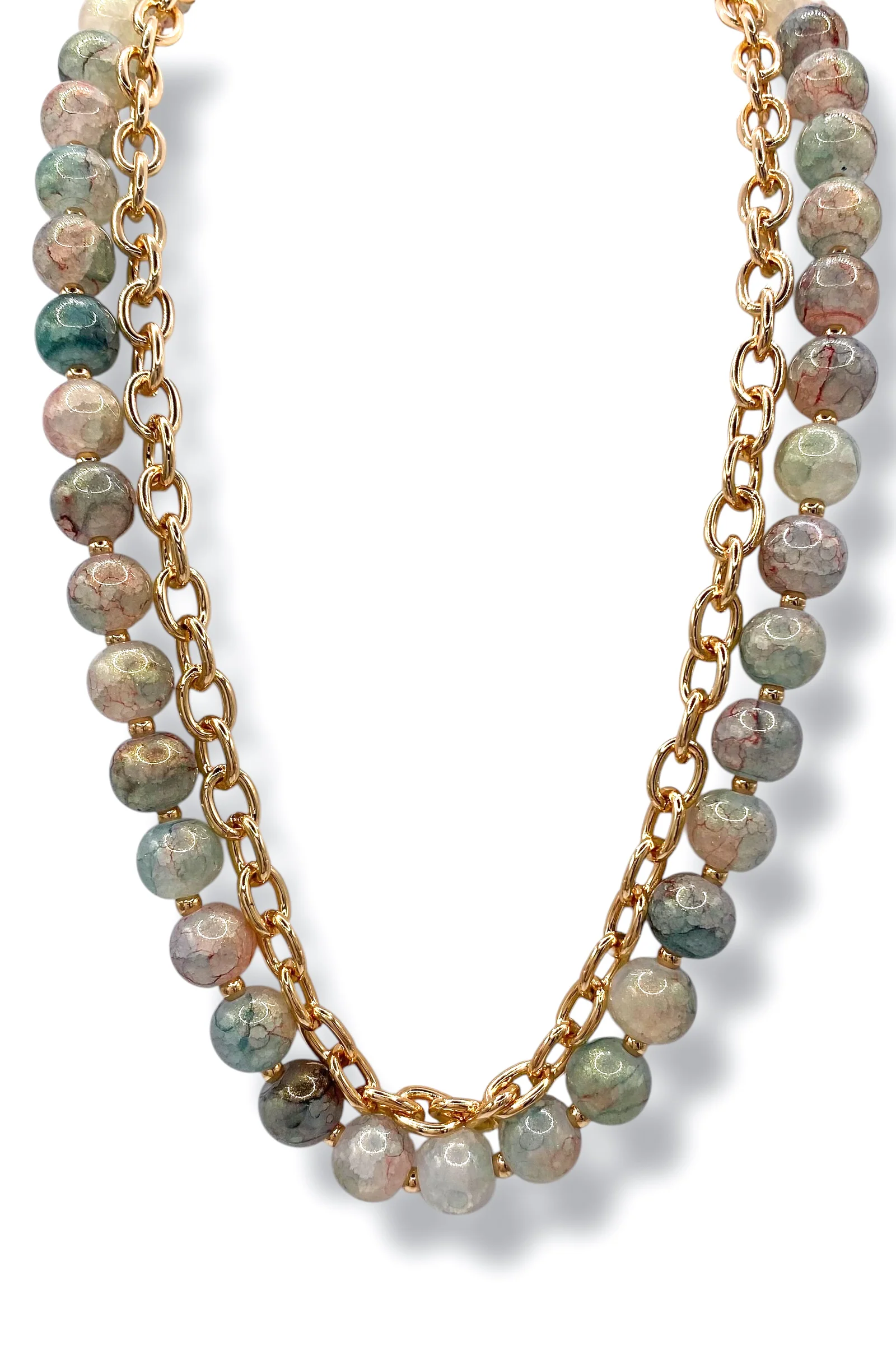 Showing You Off Layered Beaded Chain Necklace