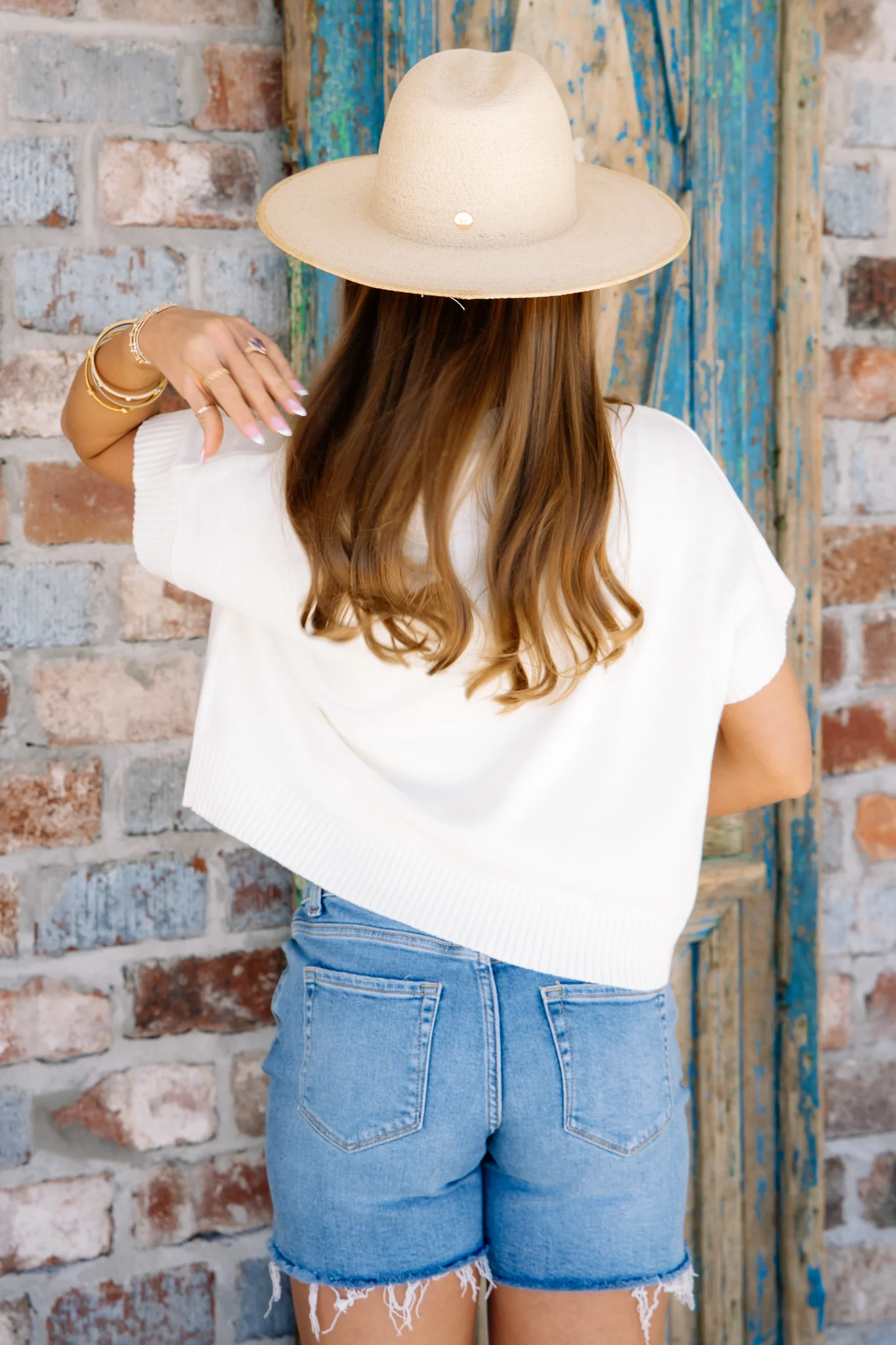 Sweet Summertime Lemon Ecru Short Sleeve Sweater - Image 5