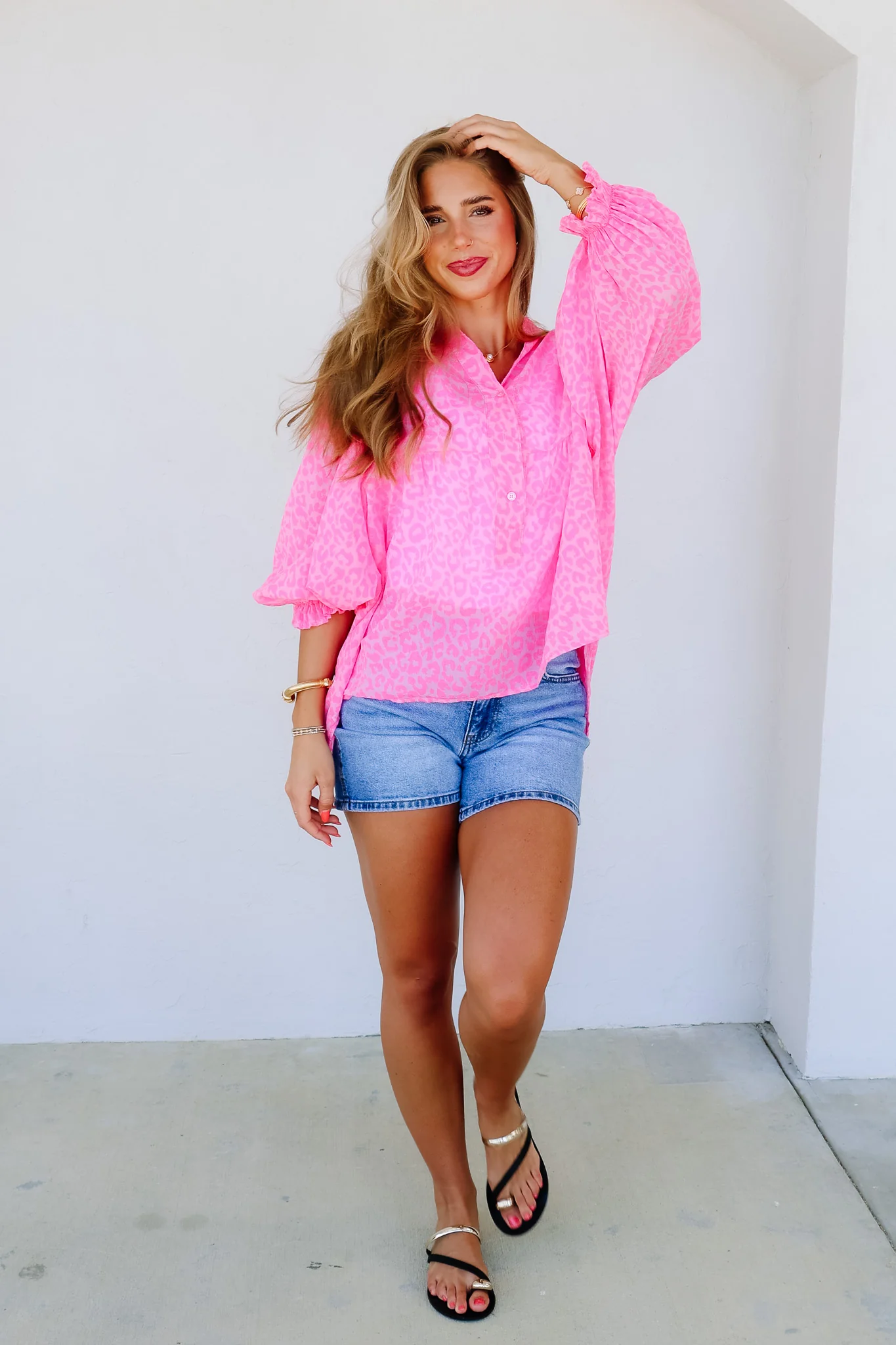 On Your Heart Pink 3/4 Sleeve Blouse - Image 4