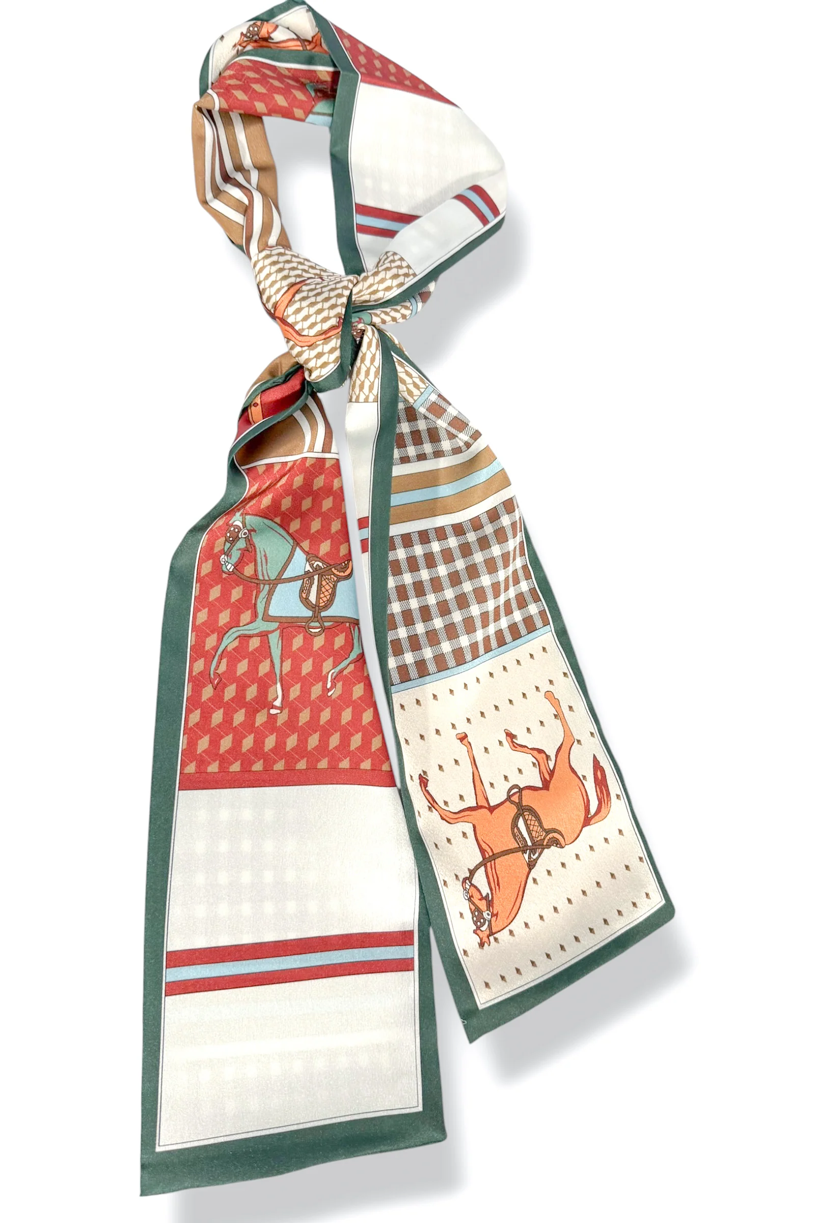 Letting Go Ivory Horse Block Print Scarf