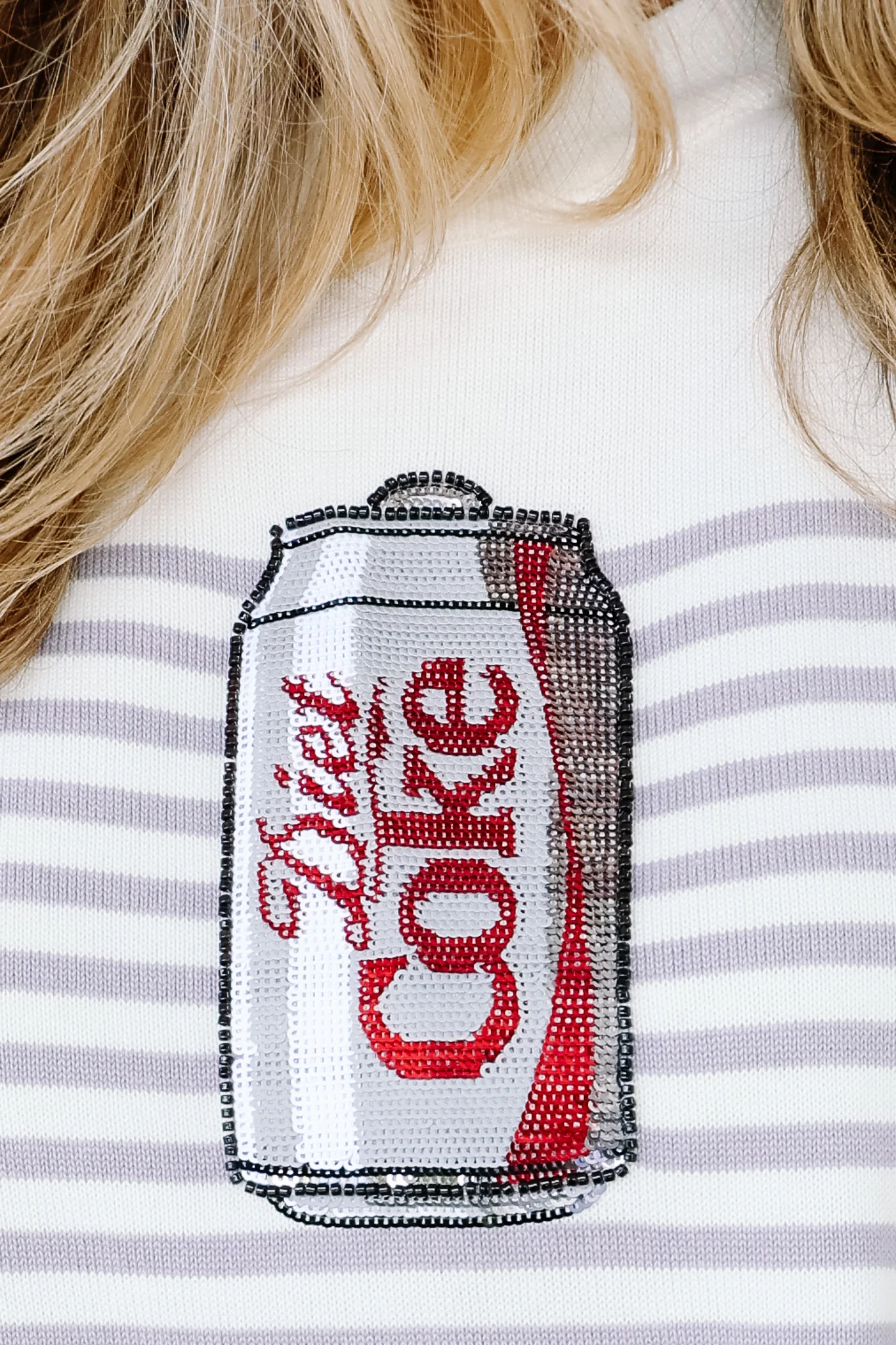 Queen Of Sparkles Diet Coke White & Grey Sleeveless Tank - Image 4