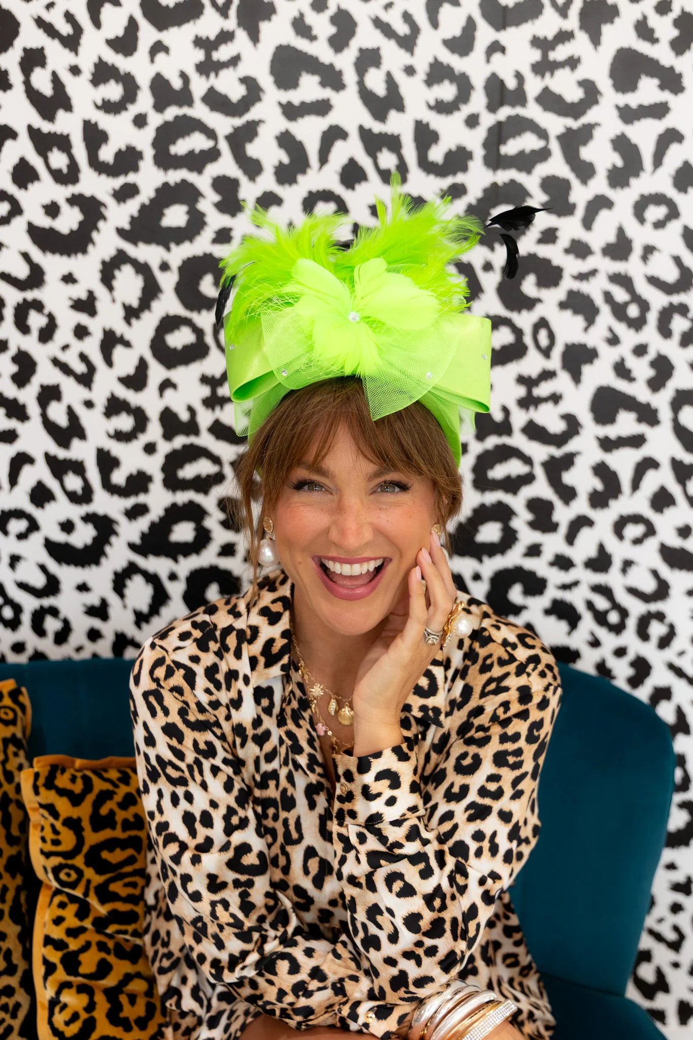 Off To the Races Lime Headband Hat - Image 3