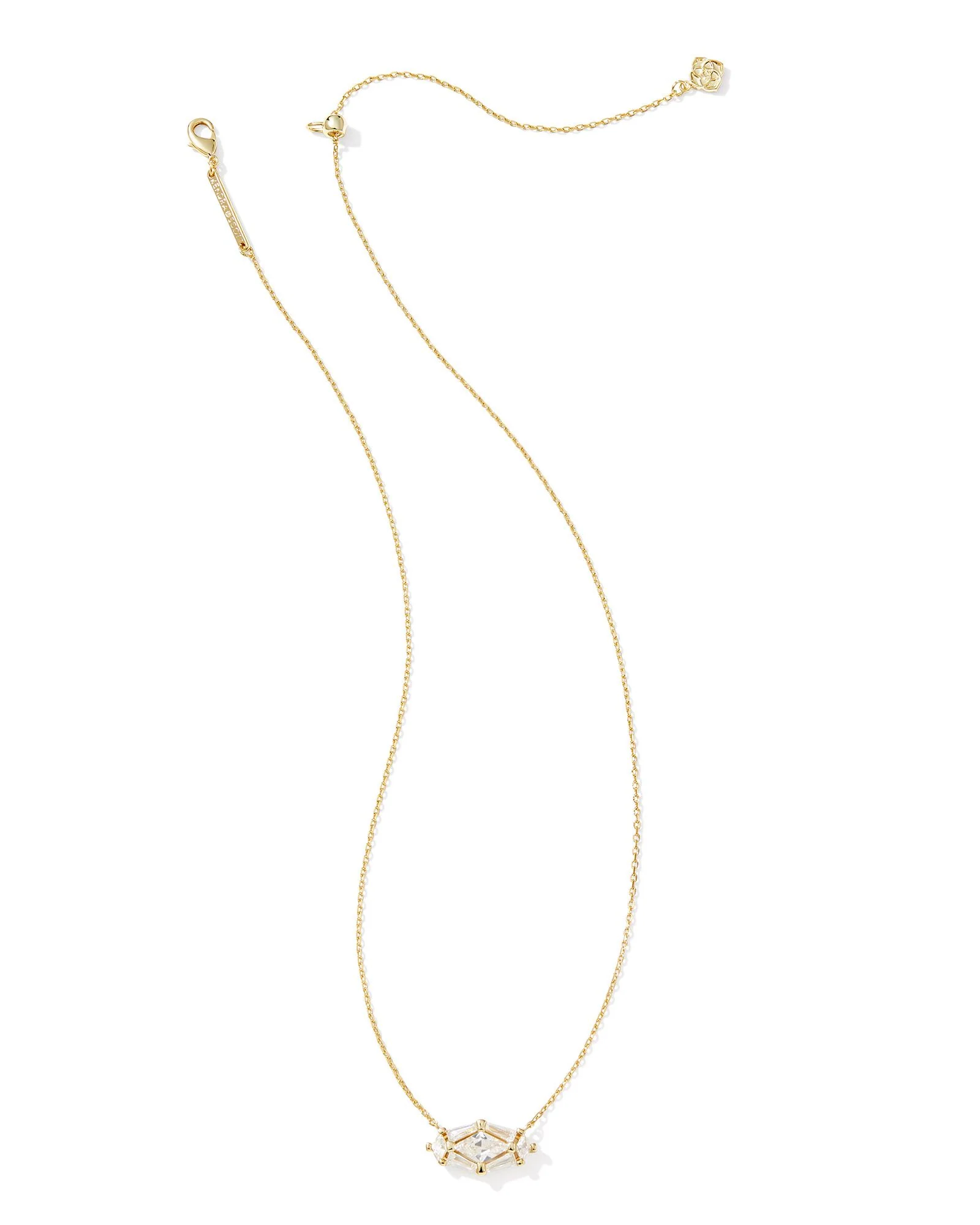 Lindy Rae Short Pendant Necklace - Gold White Crystal | Kendra Scott - Image 2