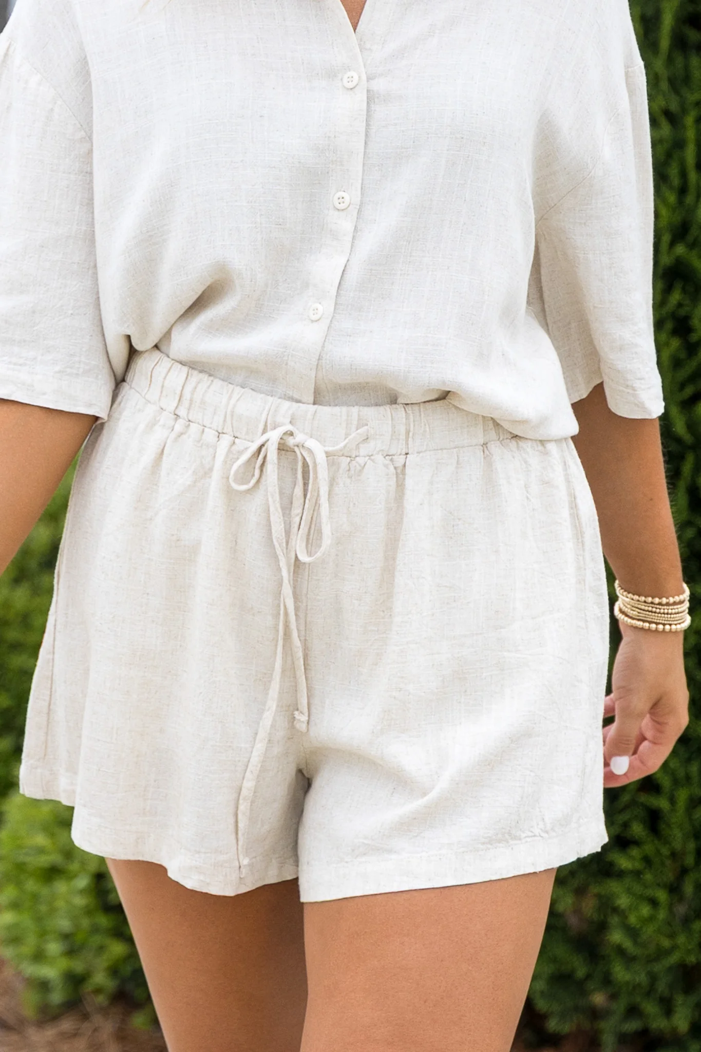Mollie Short Sleeve Oatmeal Short Set *Final Sale* - Image 5