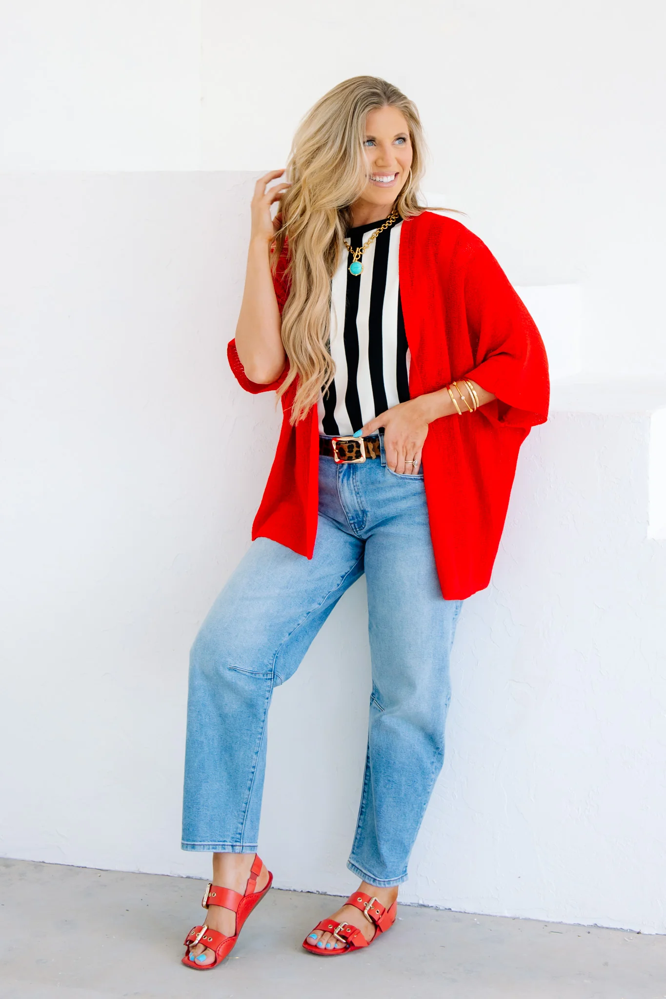 Living For The Moment Tomato Short Sleeve Cardigan
