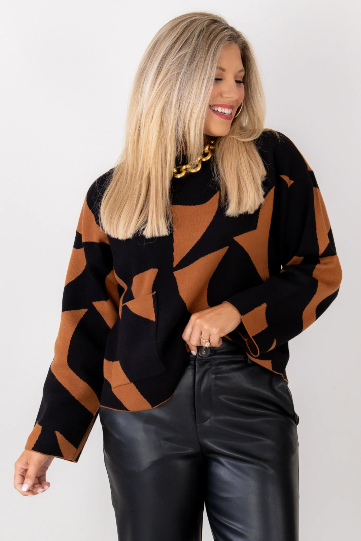 Tribal Bran Long Sleeve Mock Neck Sweater - Image 3