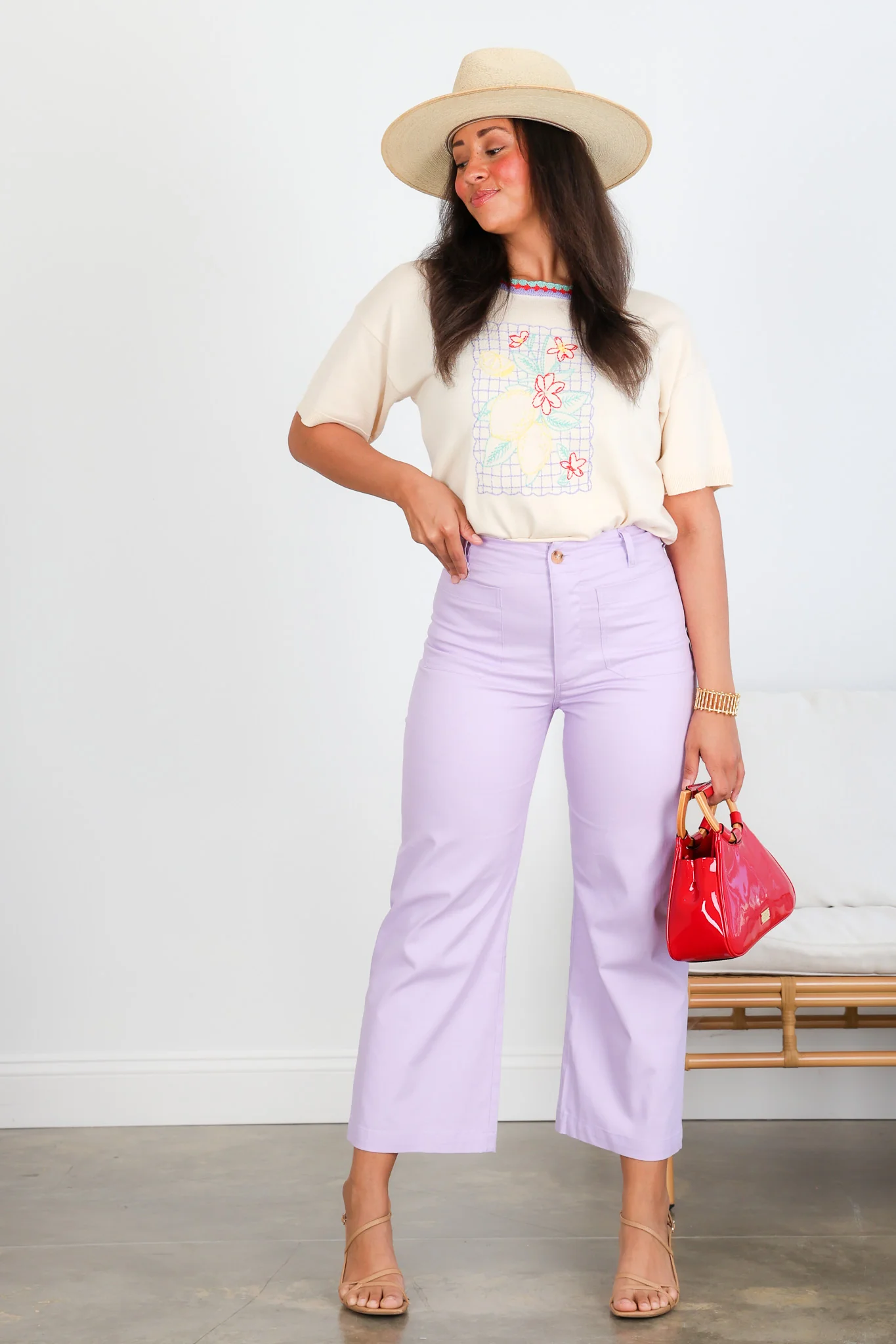 Looking Lovely Cropped Lavender Pant - Image 3