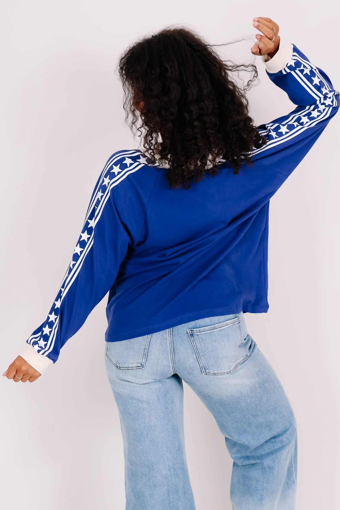 Daydreamer Los Angeles Stars Raglan Rugby Blue Long Sleeve Top - Image 5