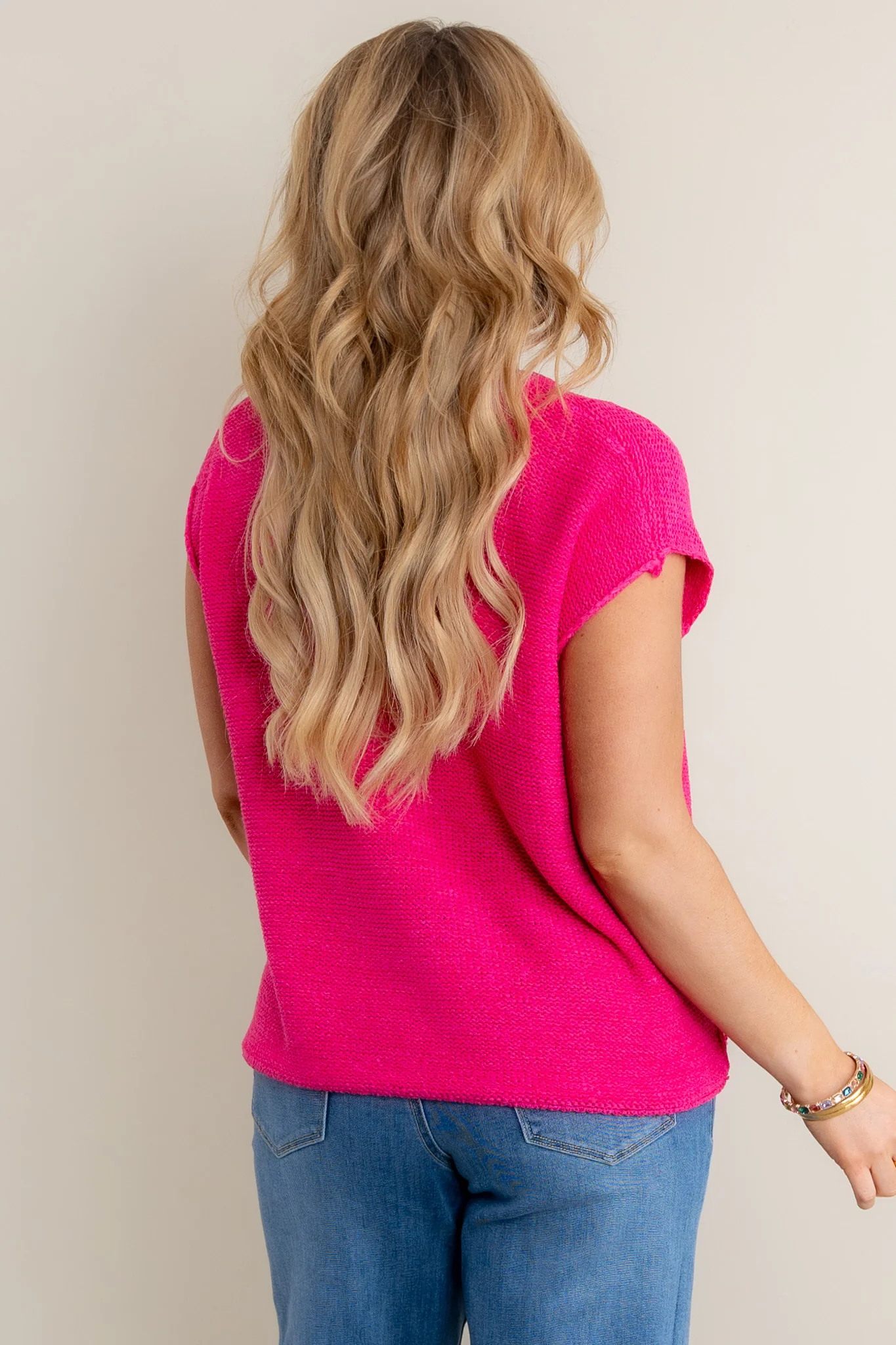 Lucky You're Here Hot Pink Sleeveless Sweater - FINAL SALE - Image 4