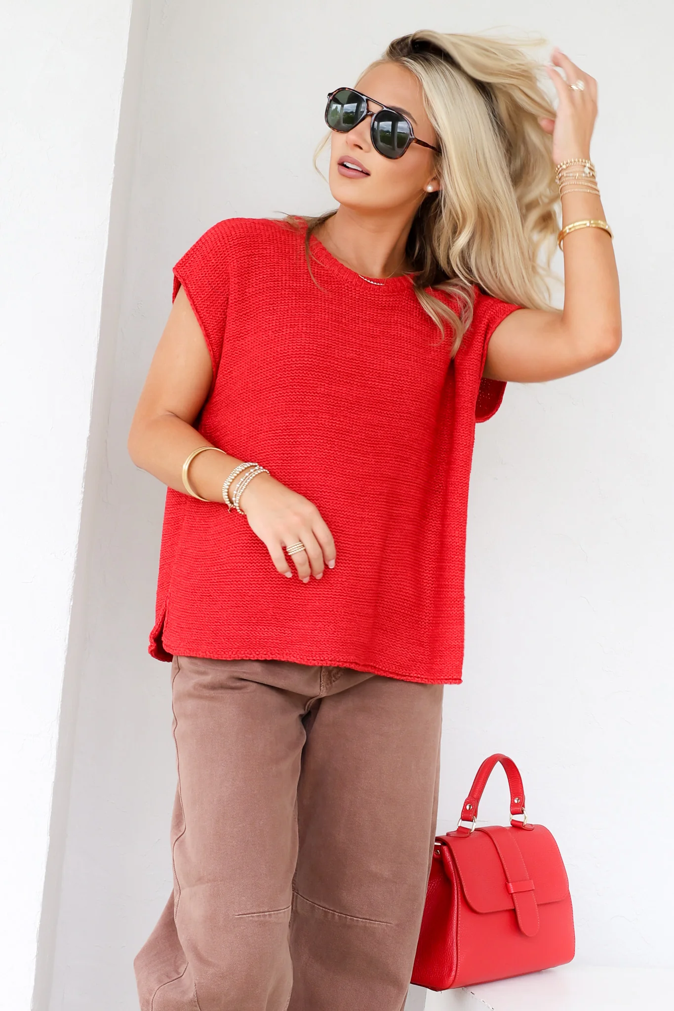 Lucky You're Here Ruby Sleeveless Sweater