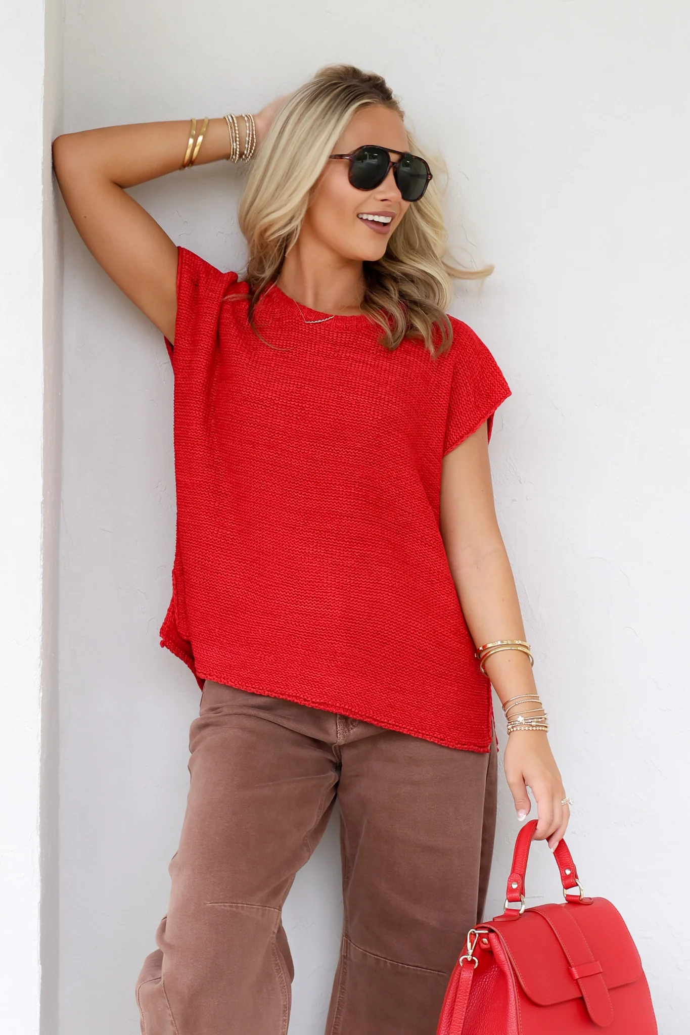 Lucky You're Here Ruby Sleeveless Sweater - Image 4