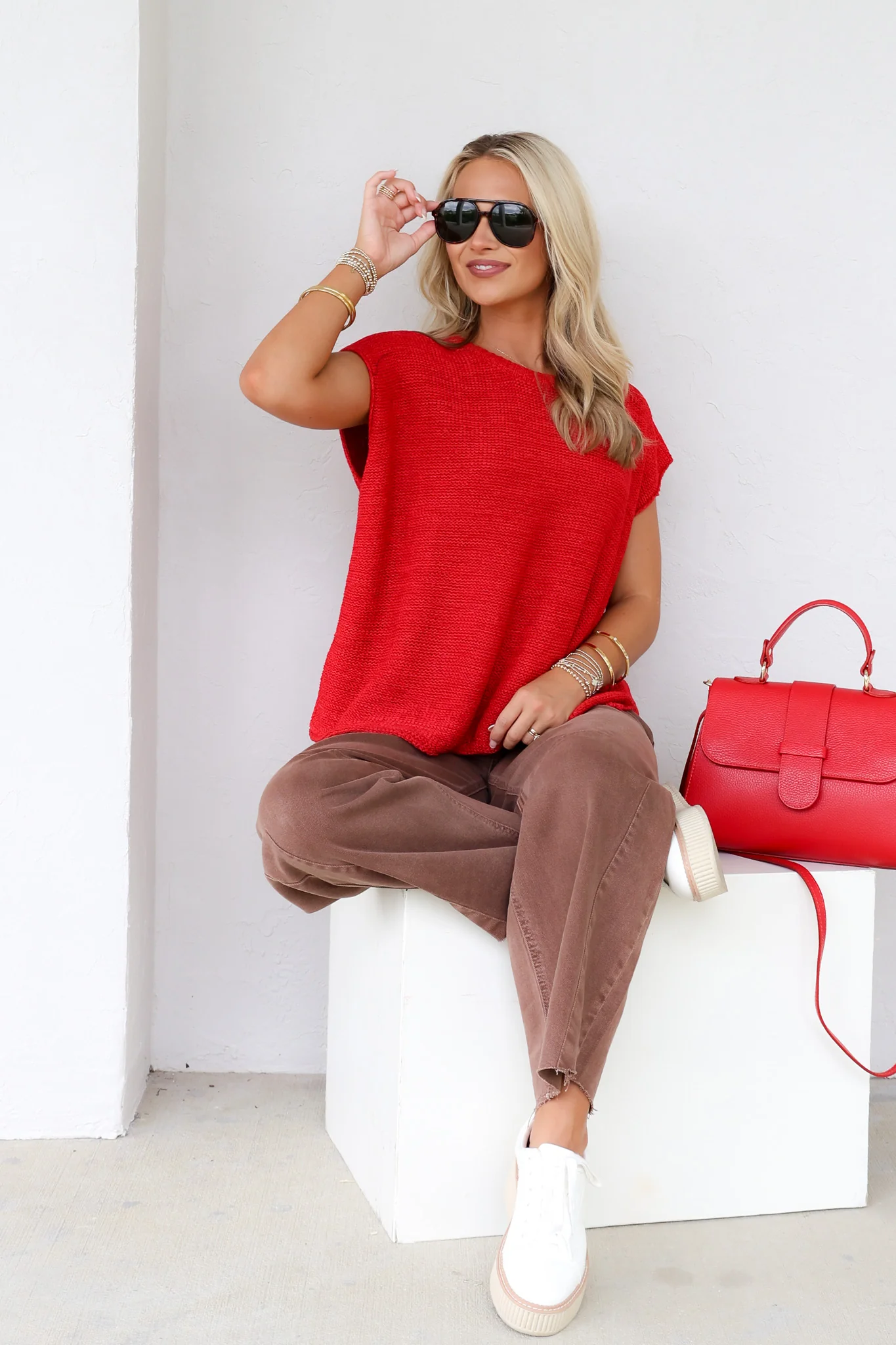 Lucky You're Here Ruby Sleeveless Sweater - Image 5