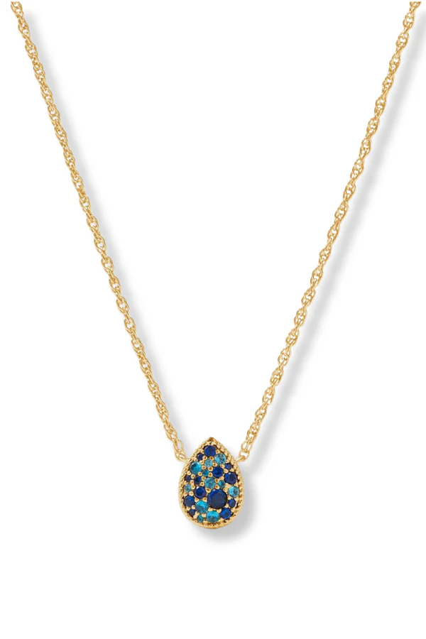 Luna Teardrop Delicate Necklace - Ombre Blue | Julie Vos