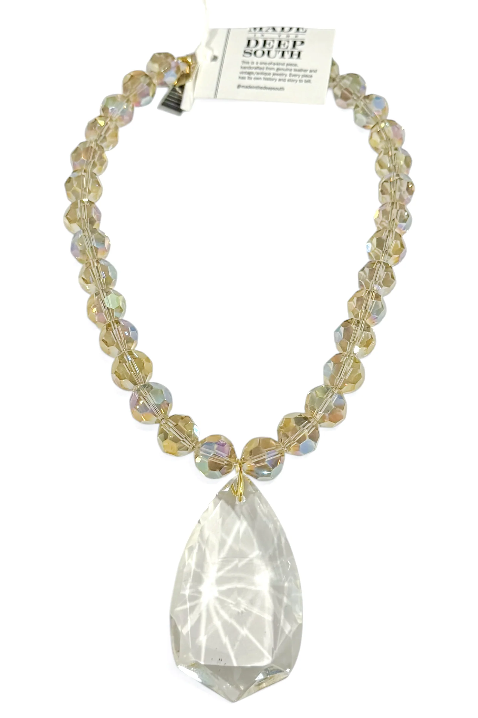Made in the Deep South 1930s Chandelier Crystal 1970s Crystal Necklace