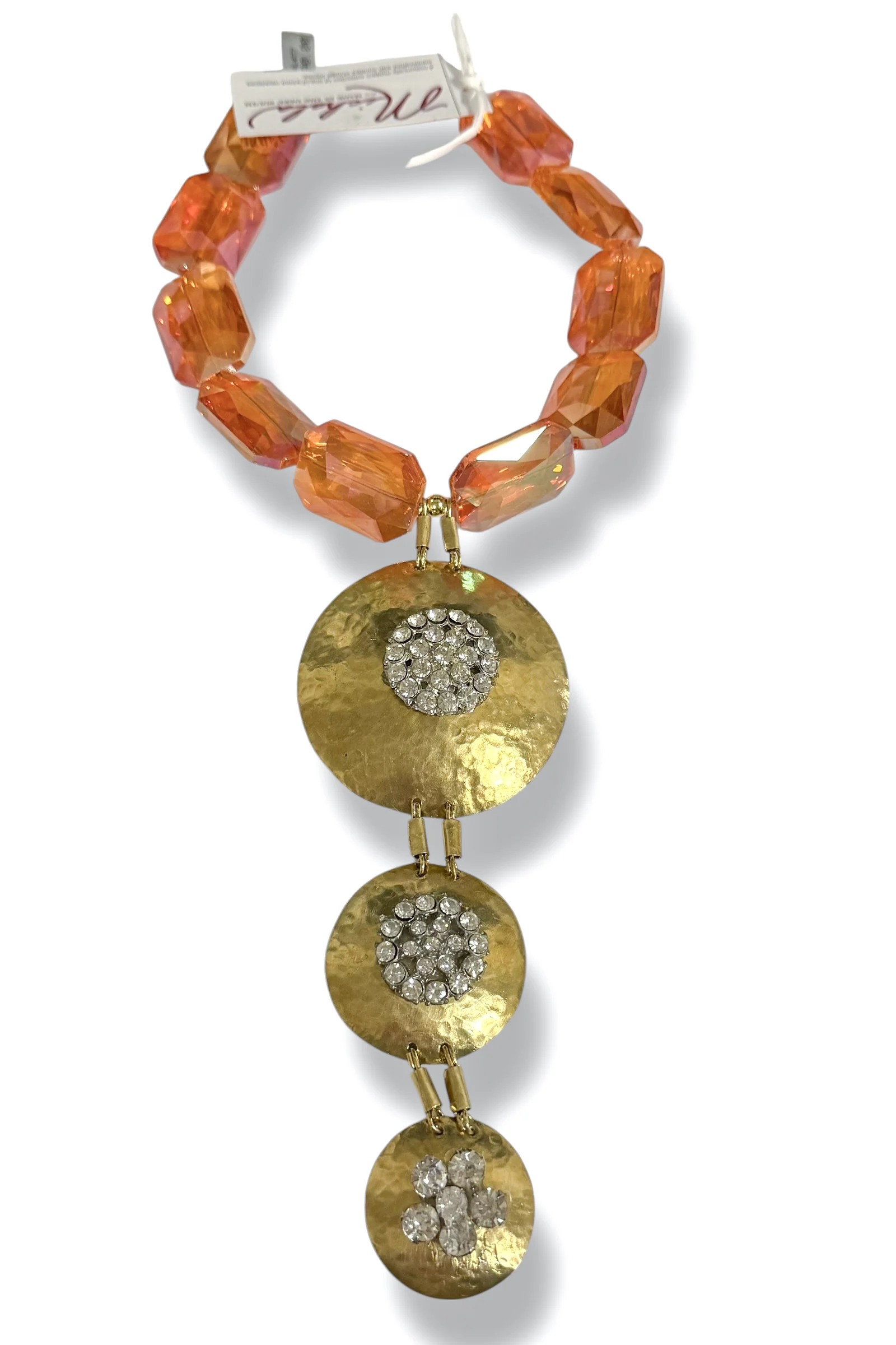 Made in the Deep South 1940s & 50s Rhinestone Buttons 1960s Brass 1970s Glass Bead Necklace