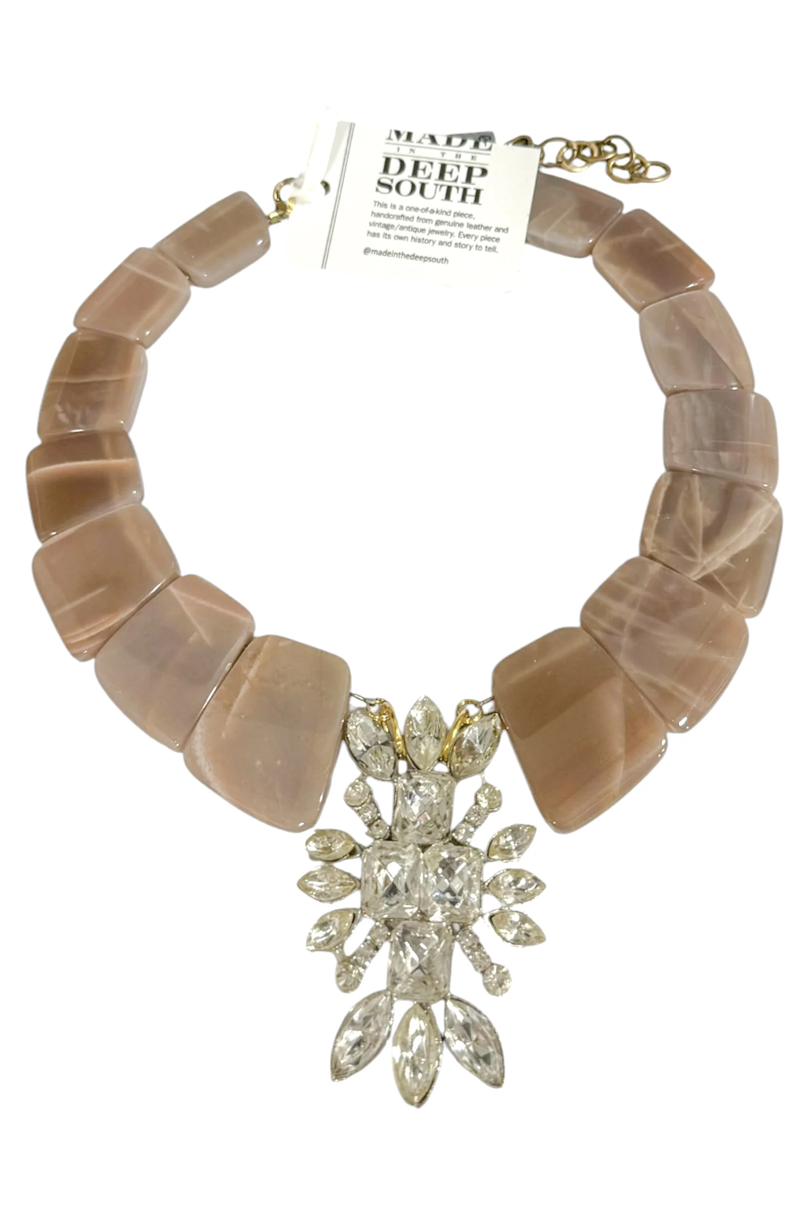 Made In The Deep South 1940s Brooch 1960s Moonstone Beads