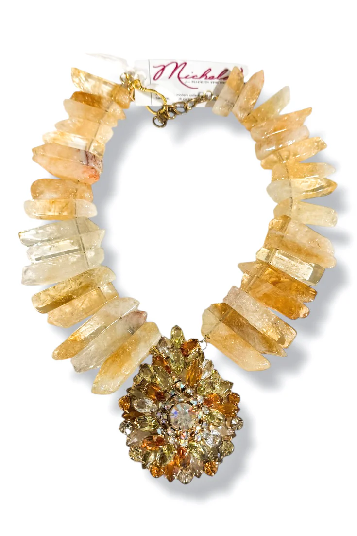 Made in the Deep South 1950s Brooch 1960s Citrine Necklace