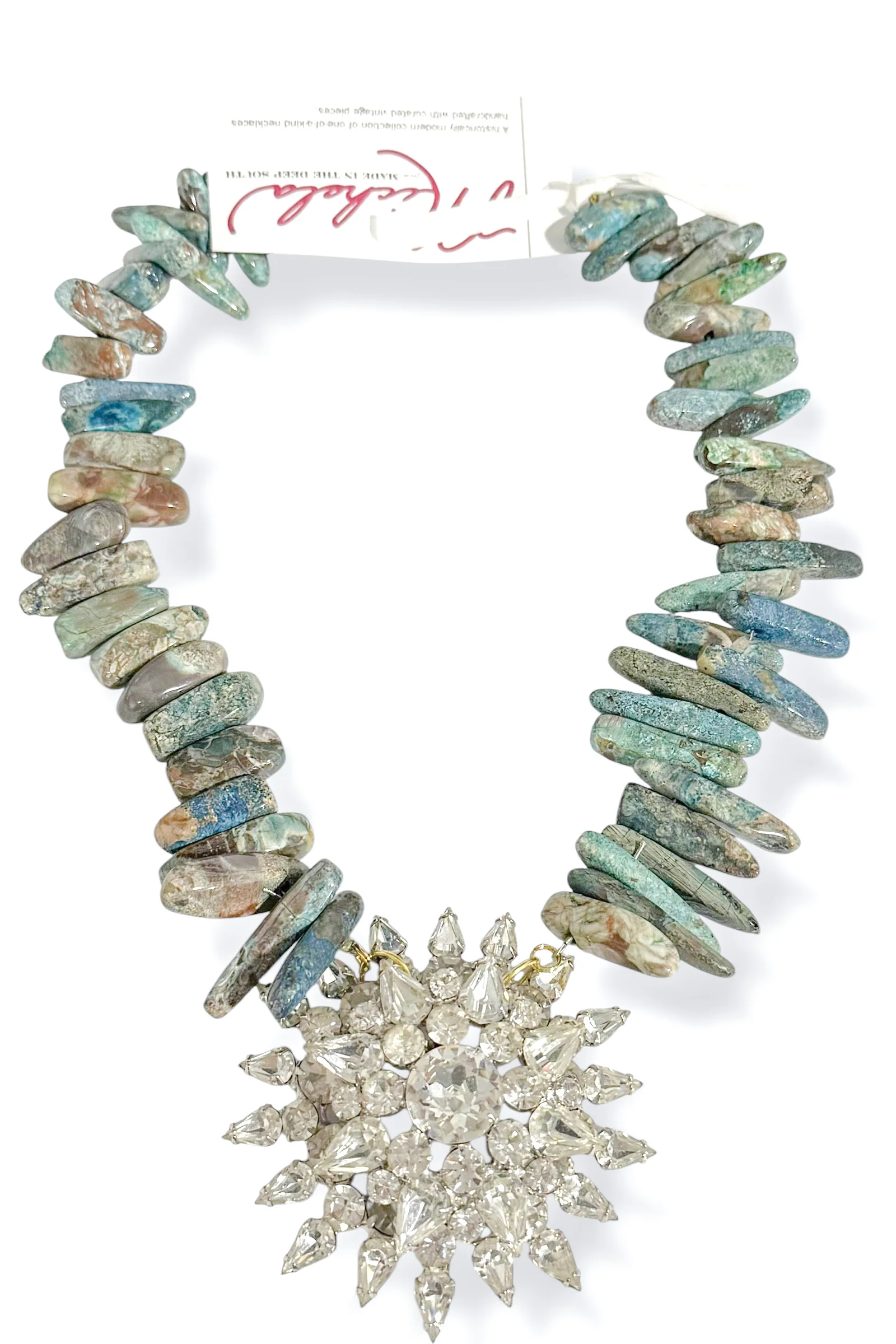 Made in the Deep South 1950s Brooch 1960s Jasper Bead Necklace