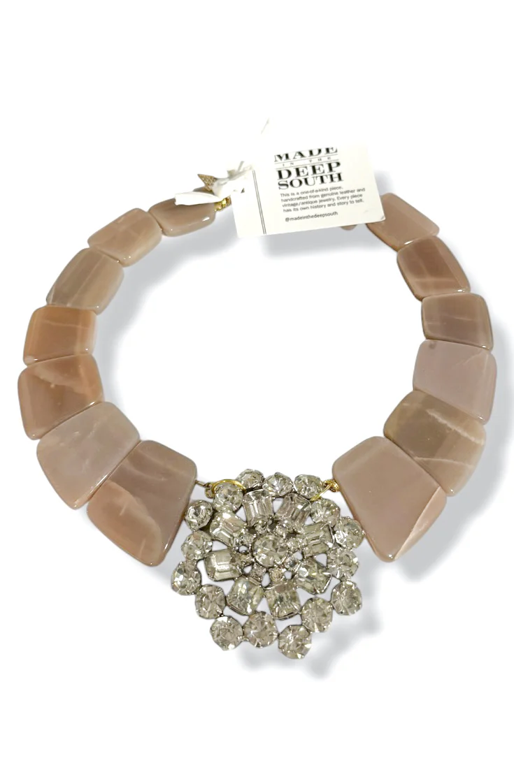 Made In The Deep South 1950s Brooch 1960s Moonstone Necklace