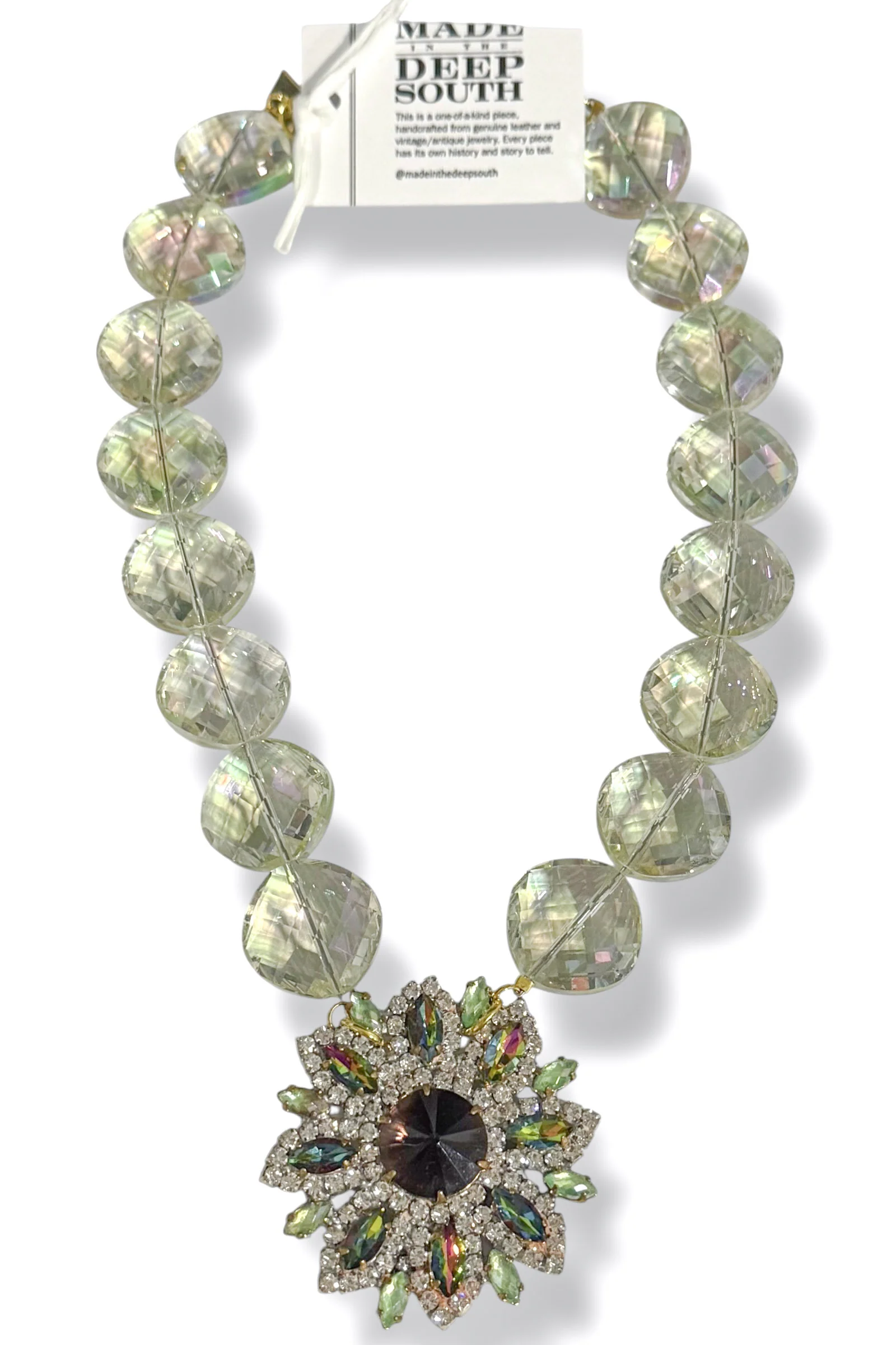 Made In The Deep South 1950s Brooch 1970s Crystal Necklace