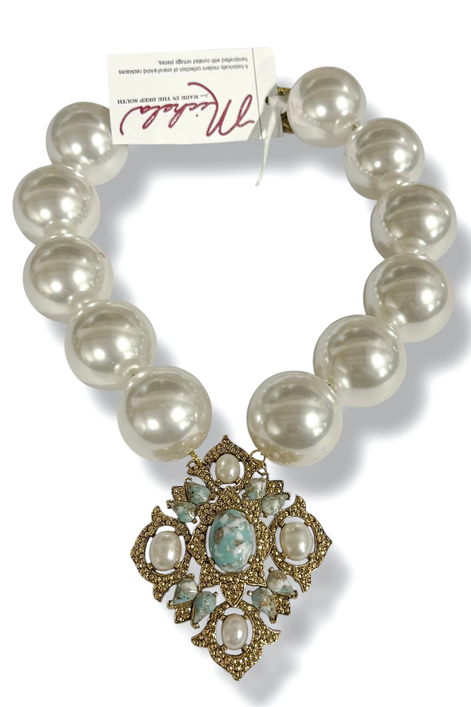 Made in the Deep South 1950s Brooch 1970s Pearl Necklace