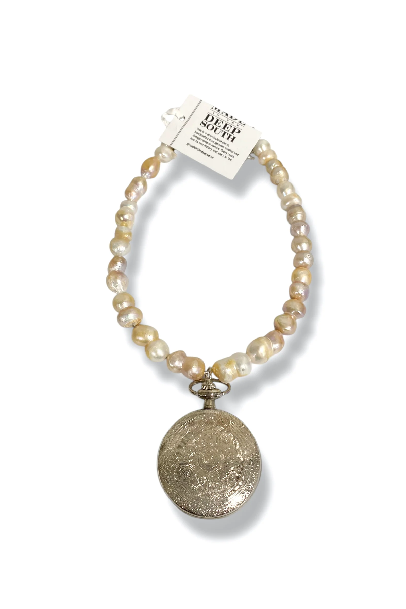 Made in the Deep South 1950s Pocket Watch Baroque Pearls
