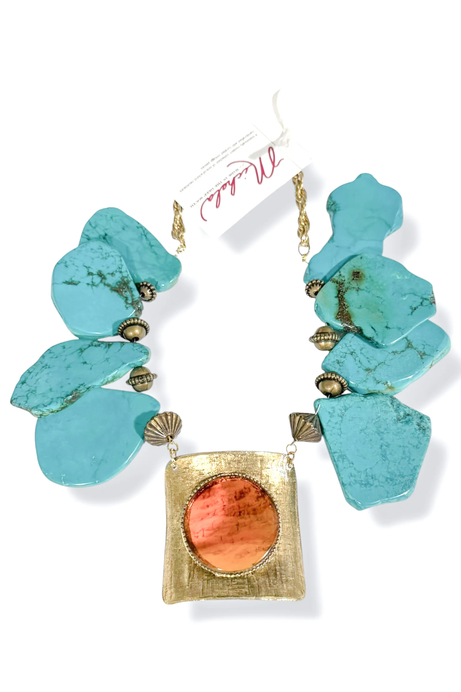 Made In The Deep South 1950s Shoe Clip 1960s Turquoise Bead Necklace
