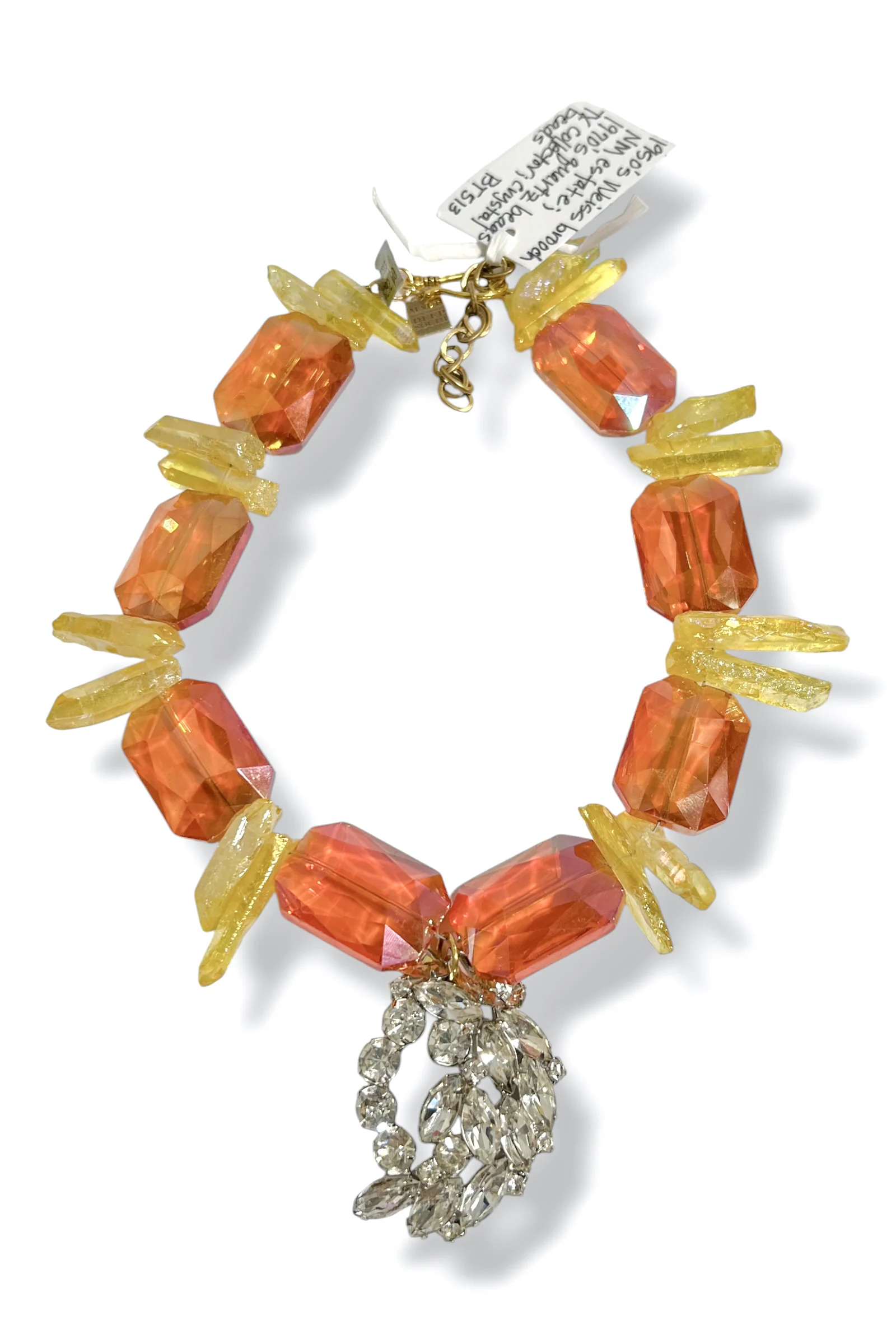Made In The Deep South 1950s Weiss Brooch 1970s Quartz Beads; Crystal Beads