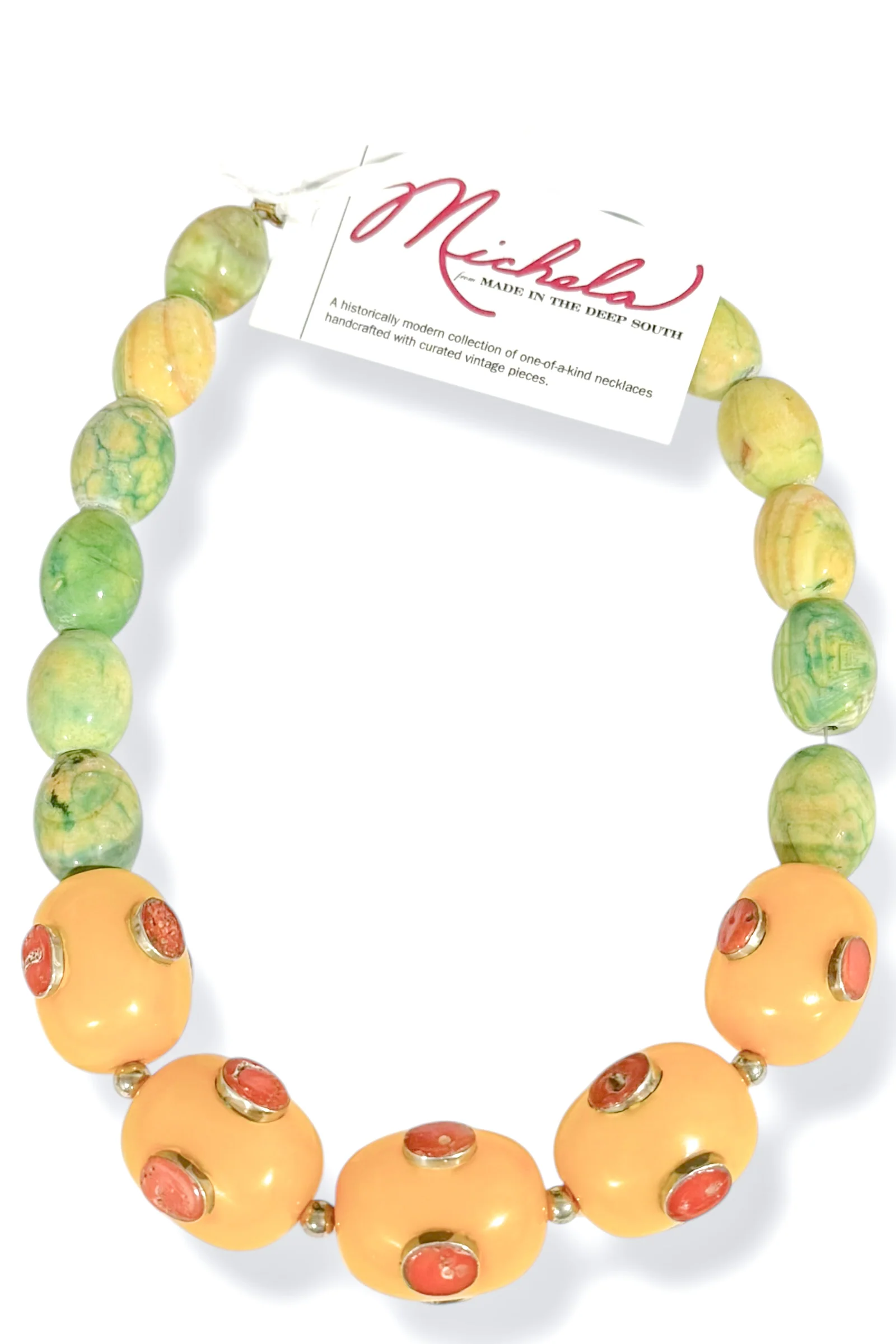 Made In The Deep South 1960s Beads 1960s Agate Bead Necklace
