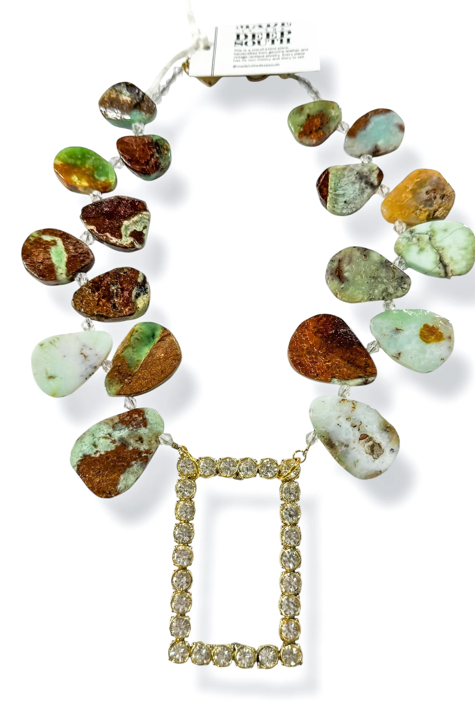 Made in the Deep South 1960s Belt Buckle 1960s Chrysoprase Beads