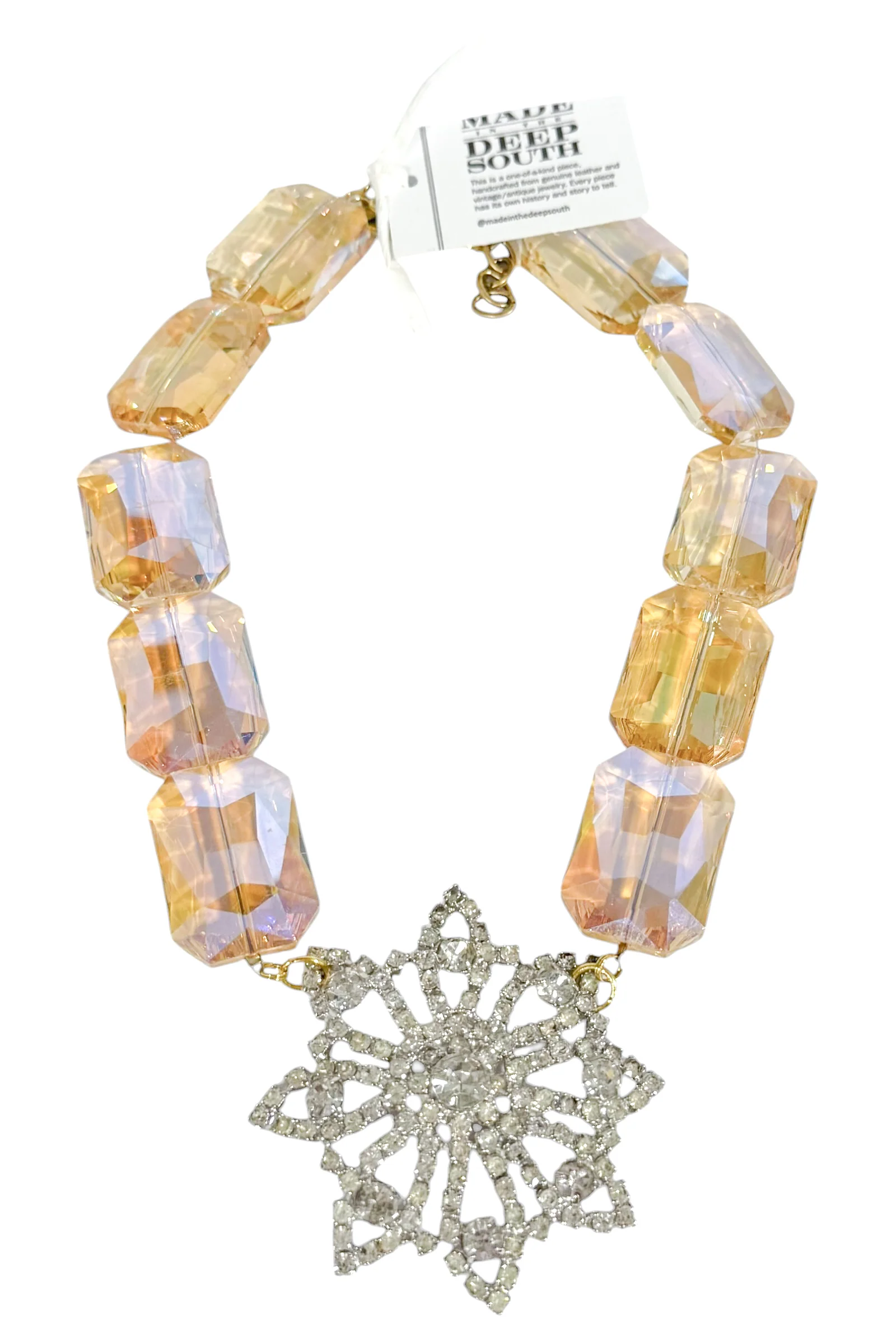 Made In The Deep South 1960s Brooch 1950s Crystal Necklace