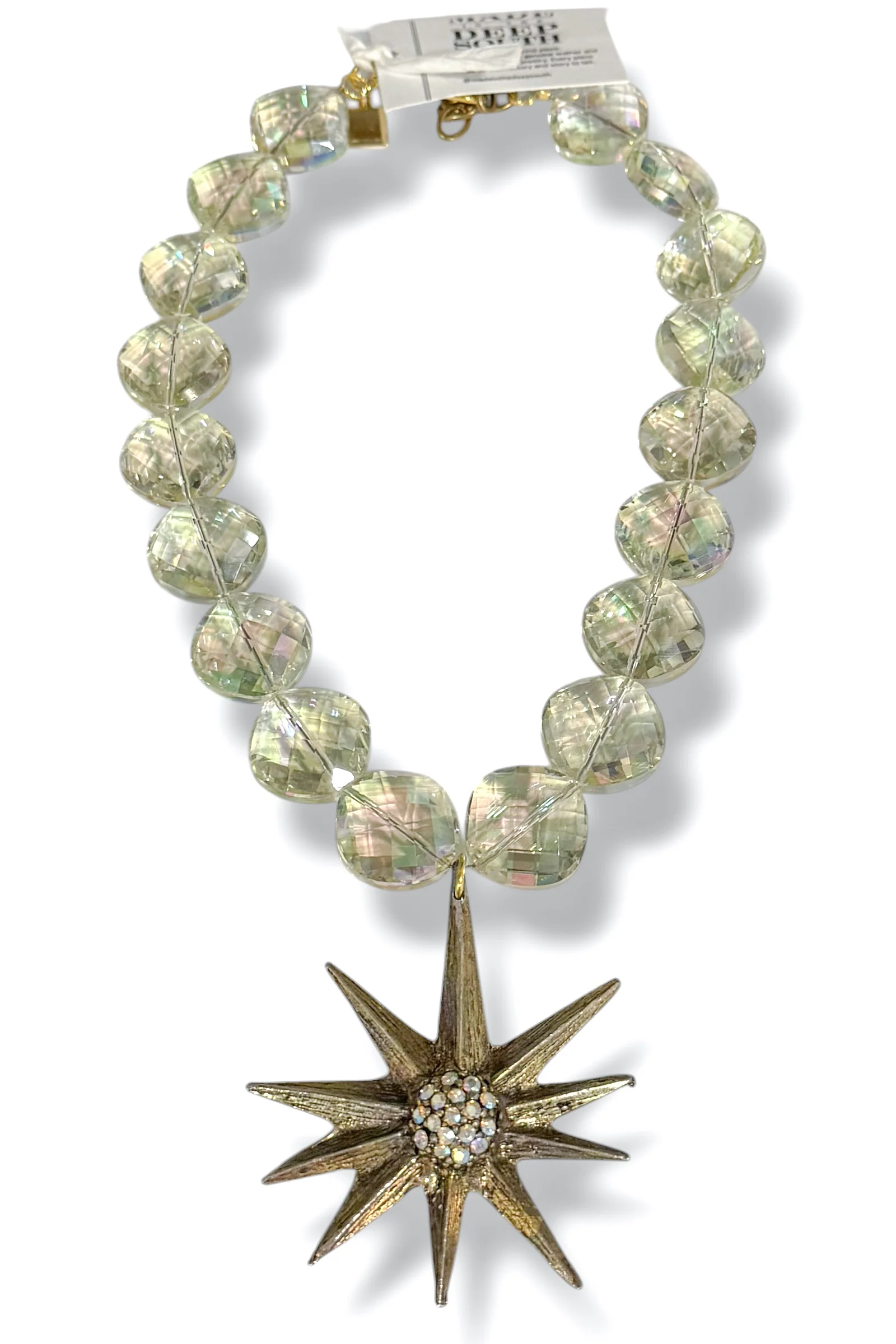 Made In The Deep South 1960s Brooch 1970s Crystal Necklace